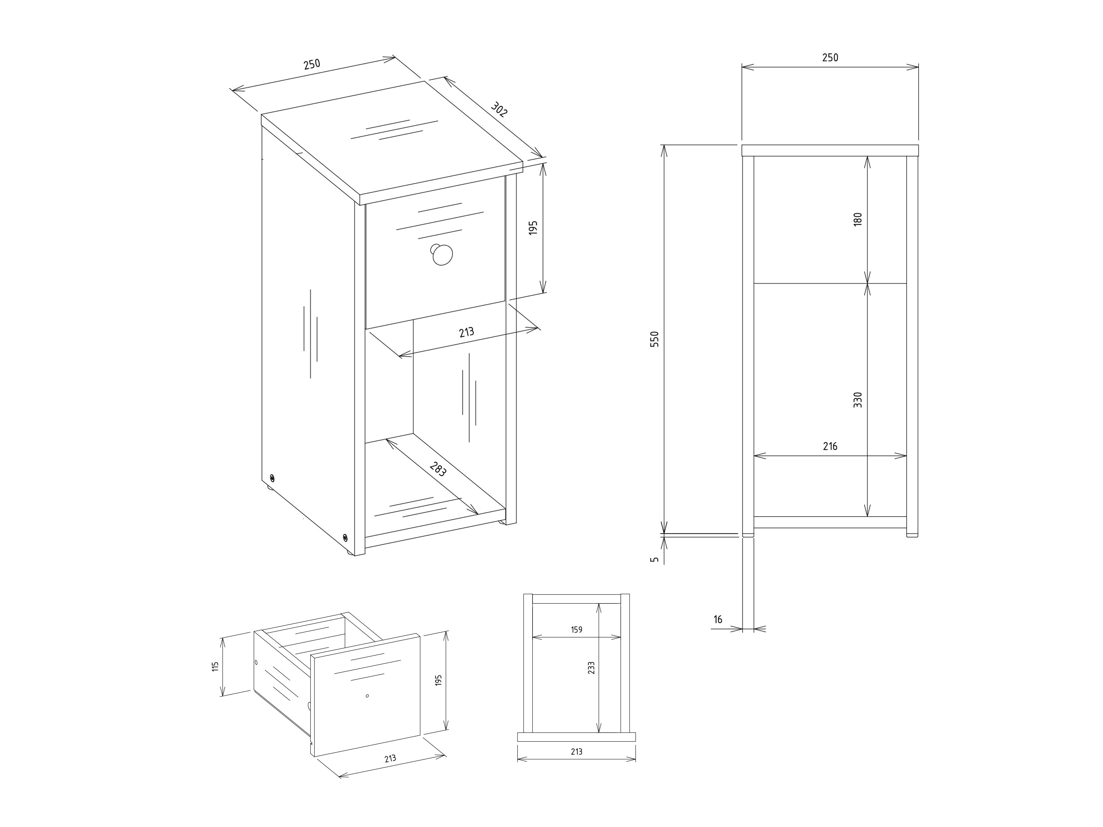 Sengebord Mandeville 409 (Artisan eg)