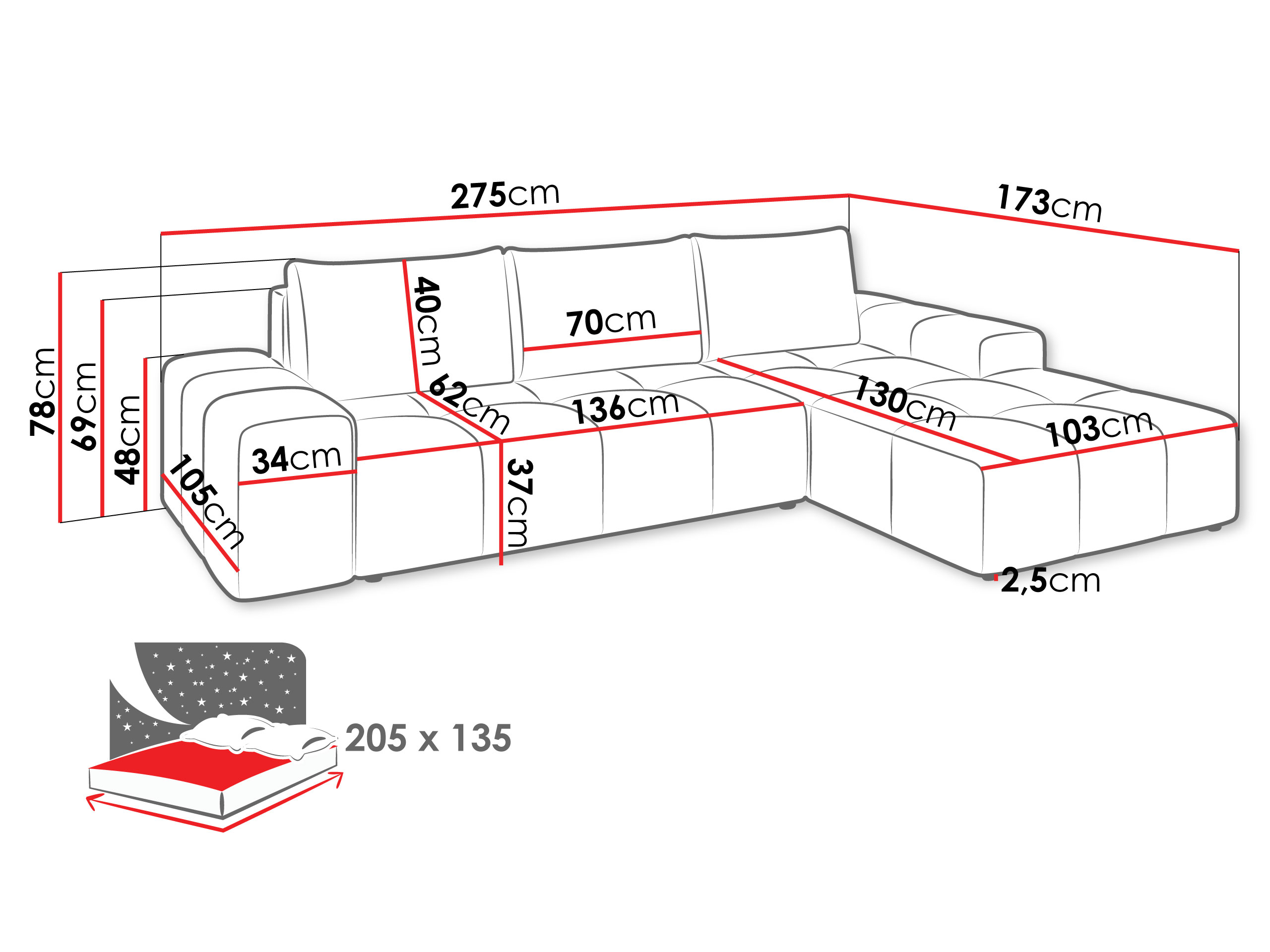 Hjørnesofa Comfivo Origor I (Taro 25)