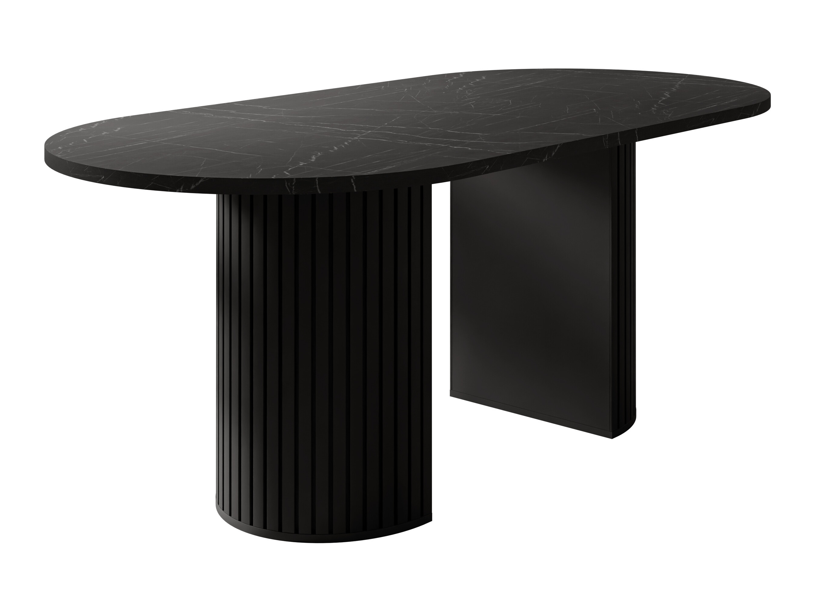 Bord Comfivo Ulma (Sort marmor + Sort)