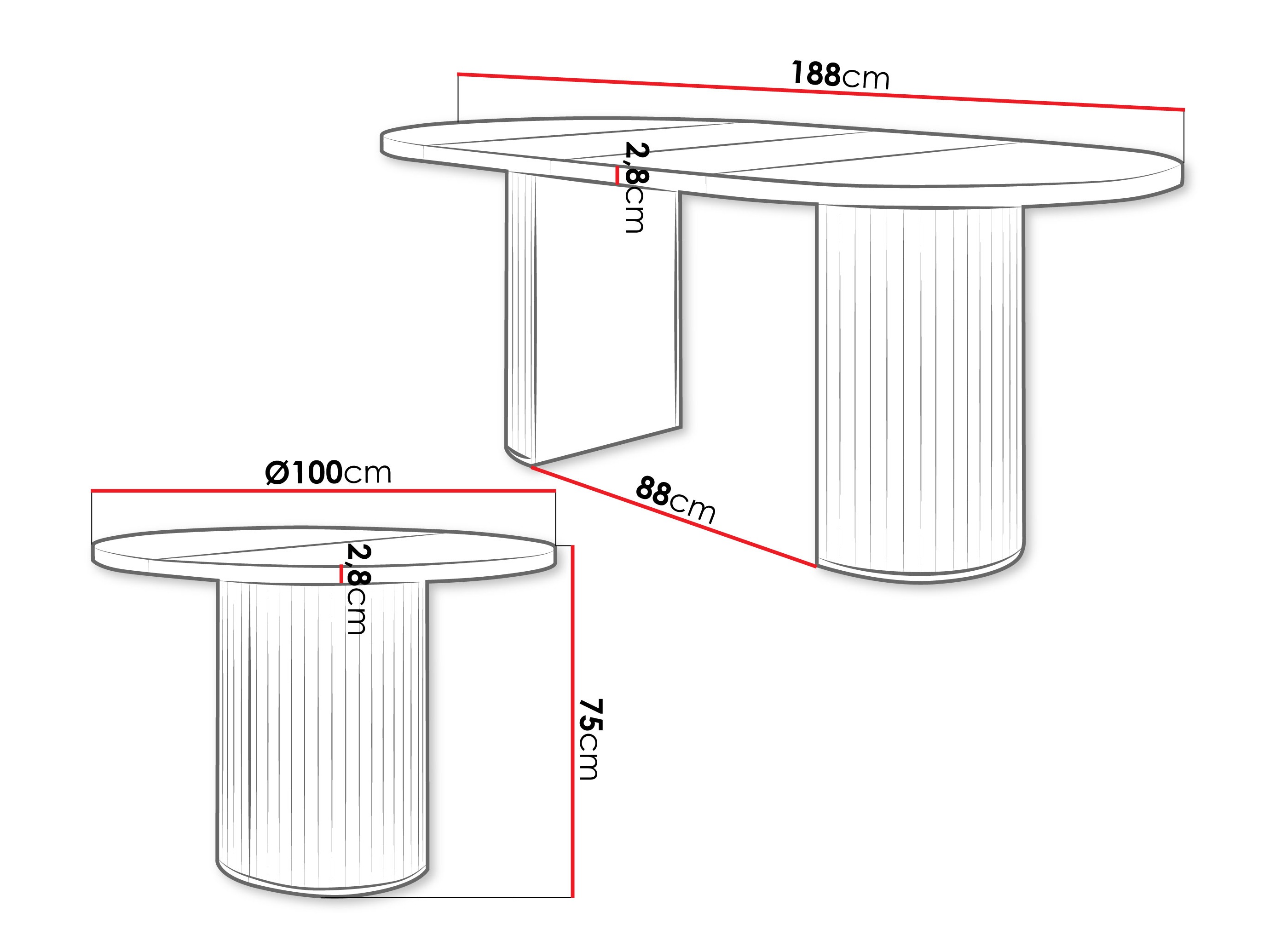 Bord Cupedo (Mørk eg)