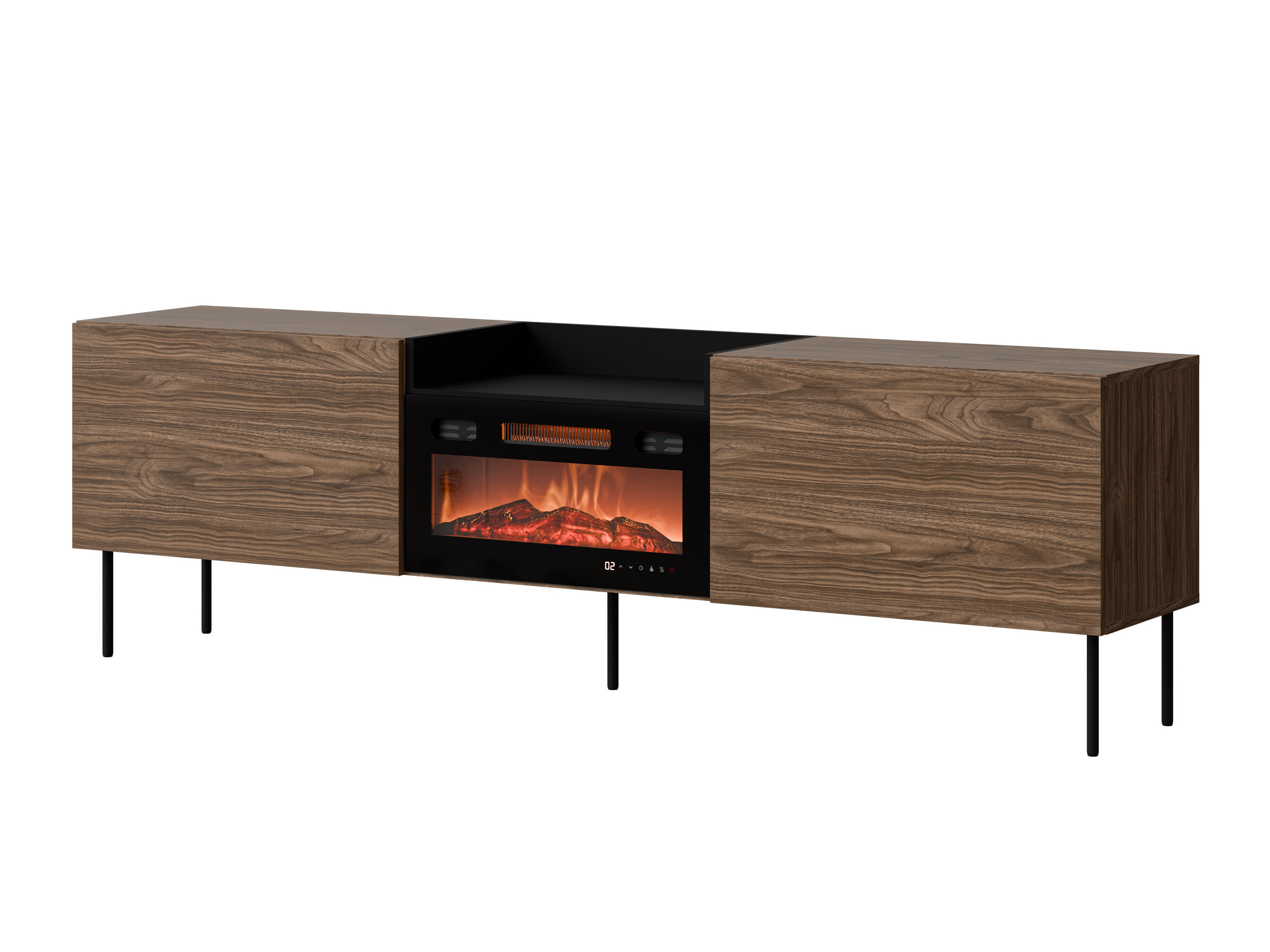 TV-bord Charlotte 216 (Valnød + Sort)