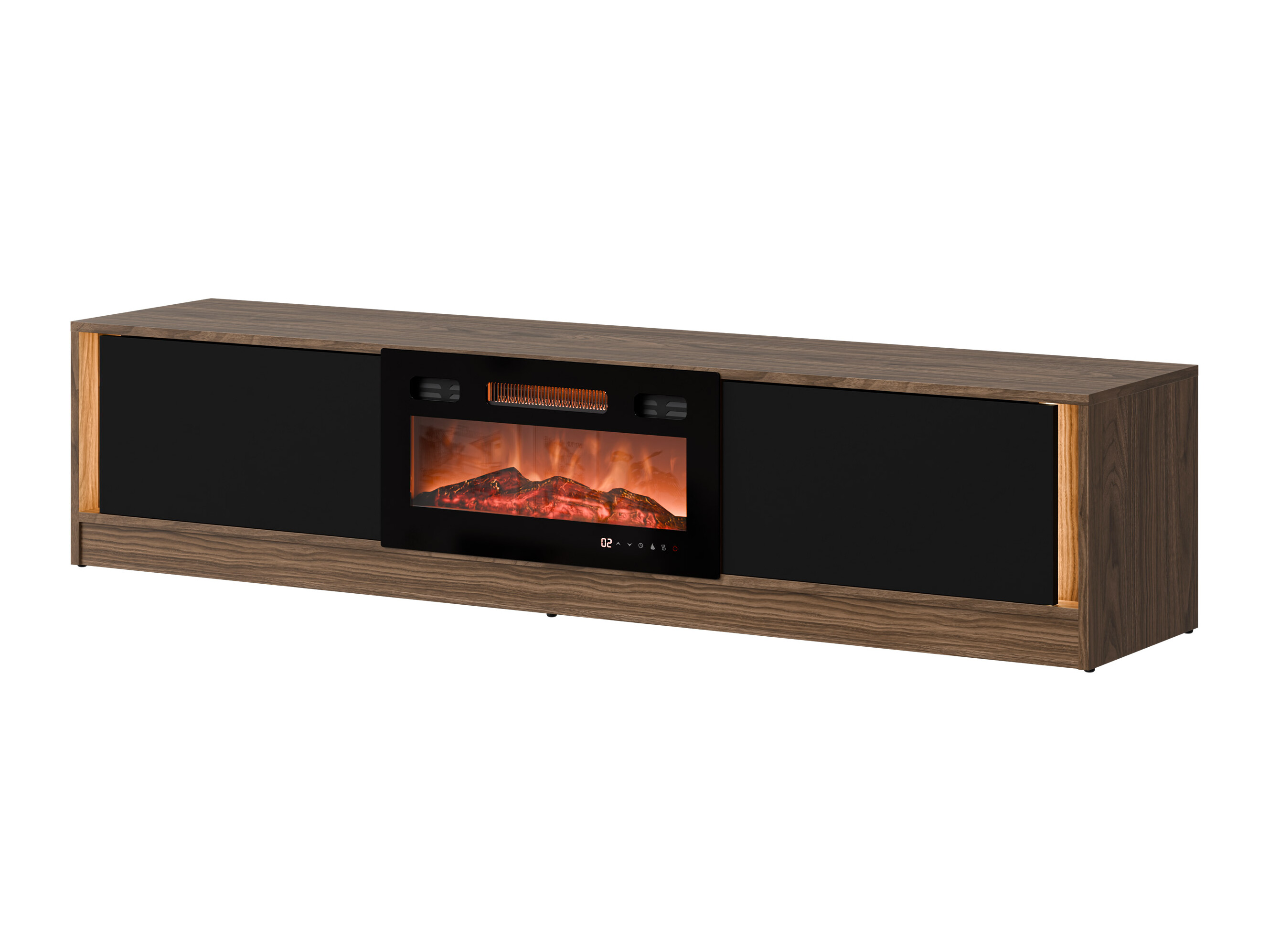 TV-bord Charlotte 217 (Valnød + Sort)