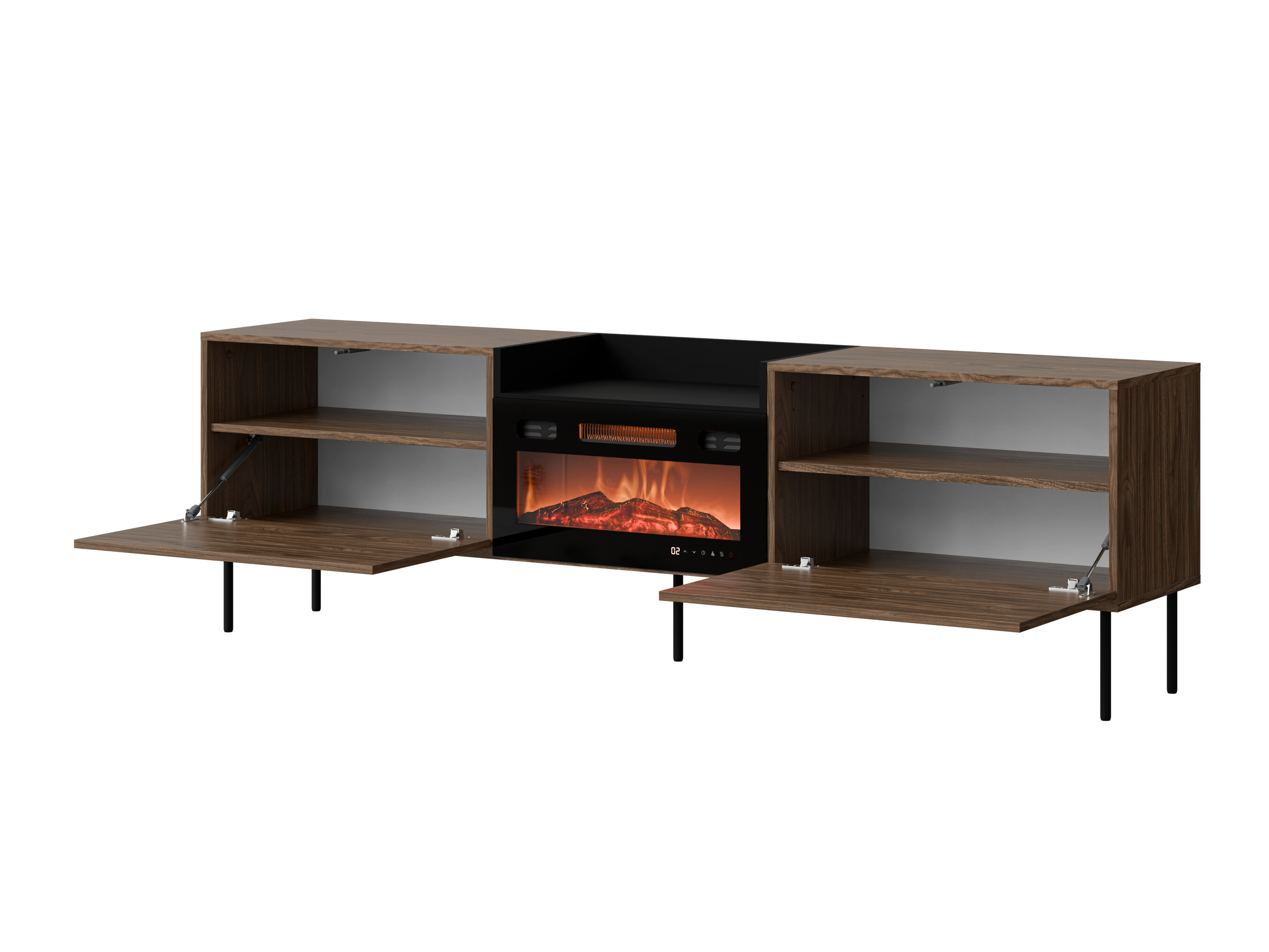 TV-bord Charlotte 216 (Valnød + Sort)