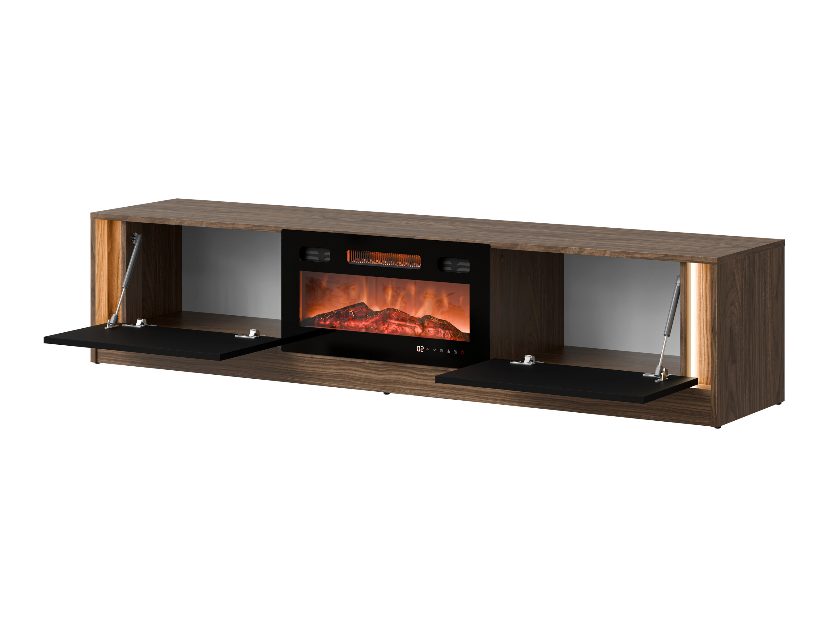 TV-bord Charlotte 217 (Valnød + Sort)