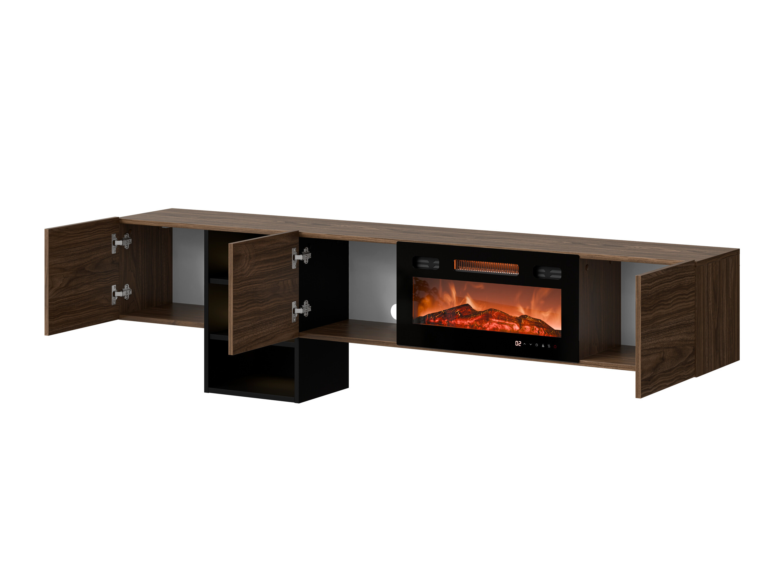 TV-bord Charlotte 218 (Wotan eg + Sort)