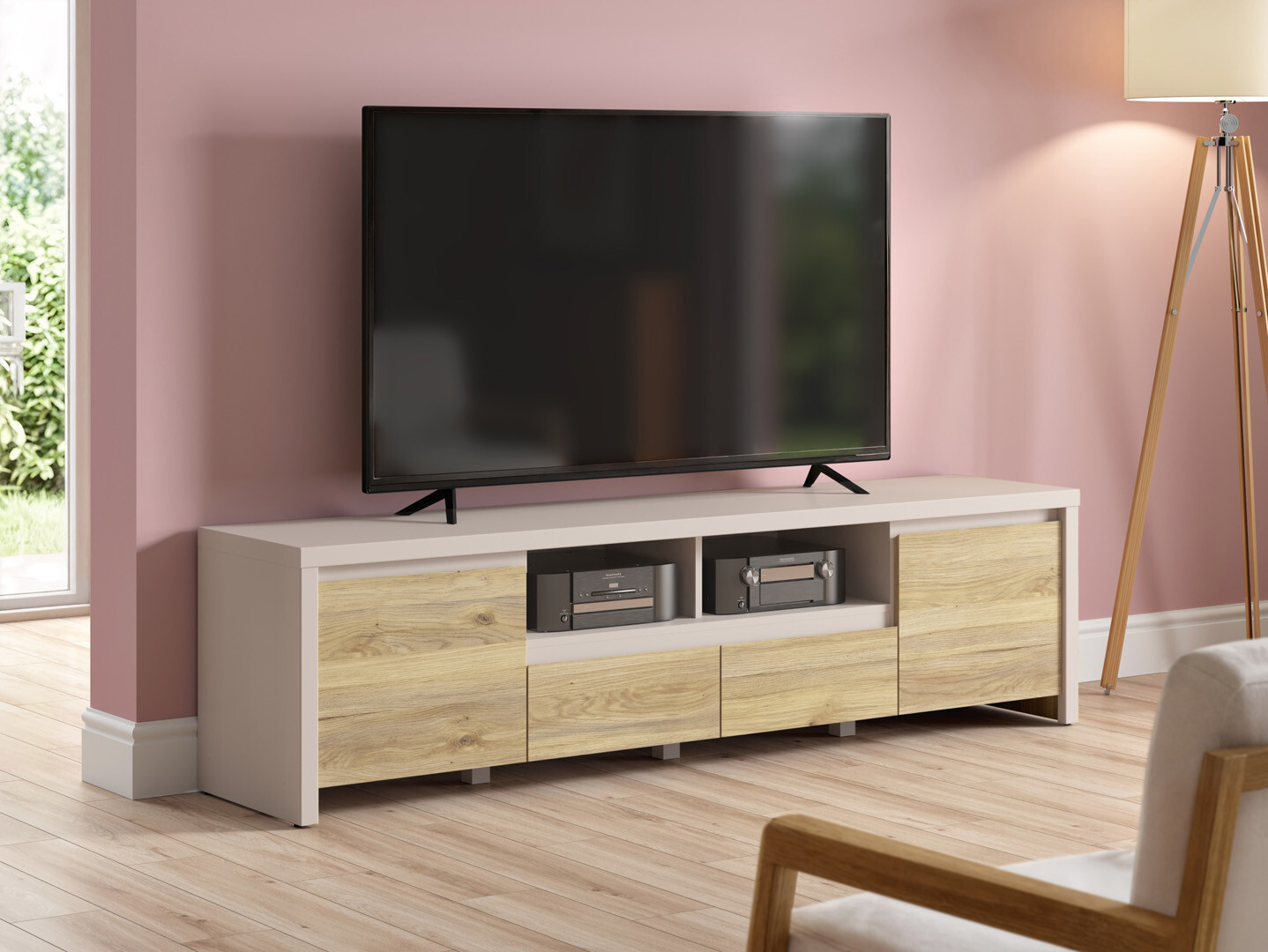 TV-bord Nolroma 143 (Kashmir + Egetræ)