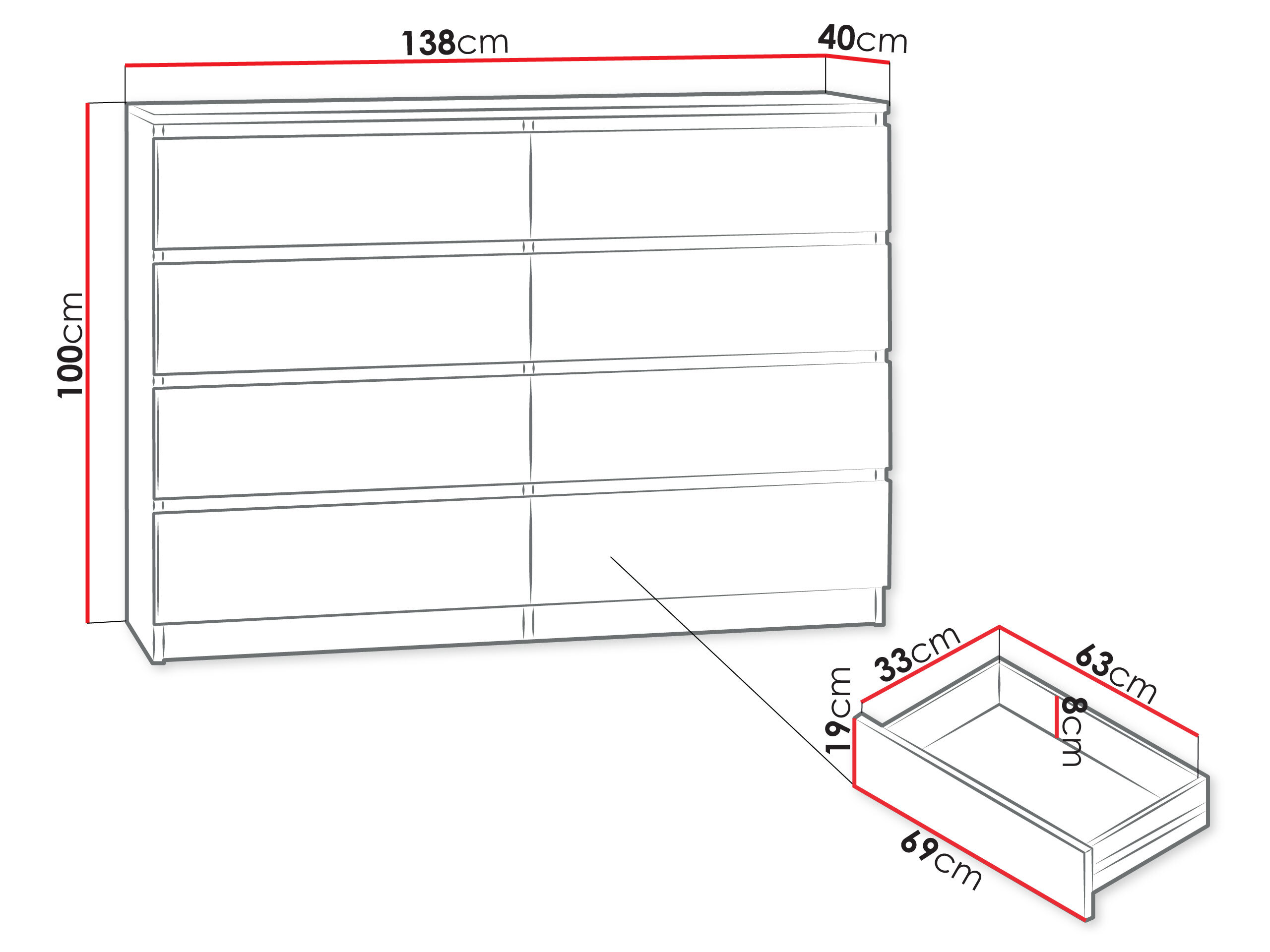 Kommode Comfivo Structor III (Hvid)