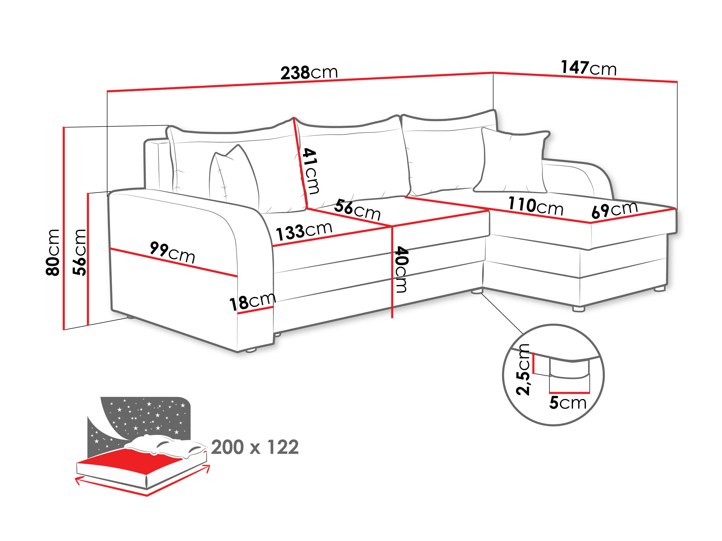 Hjørnesofa Comfivo Melissa (Spirit Taupe)