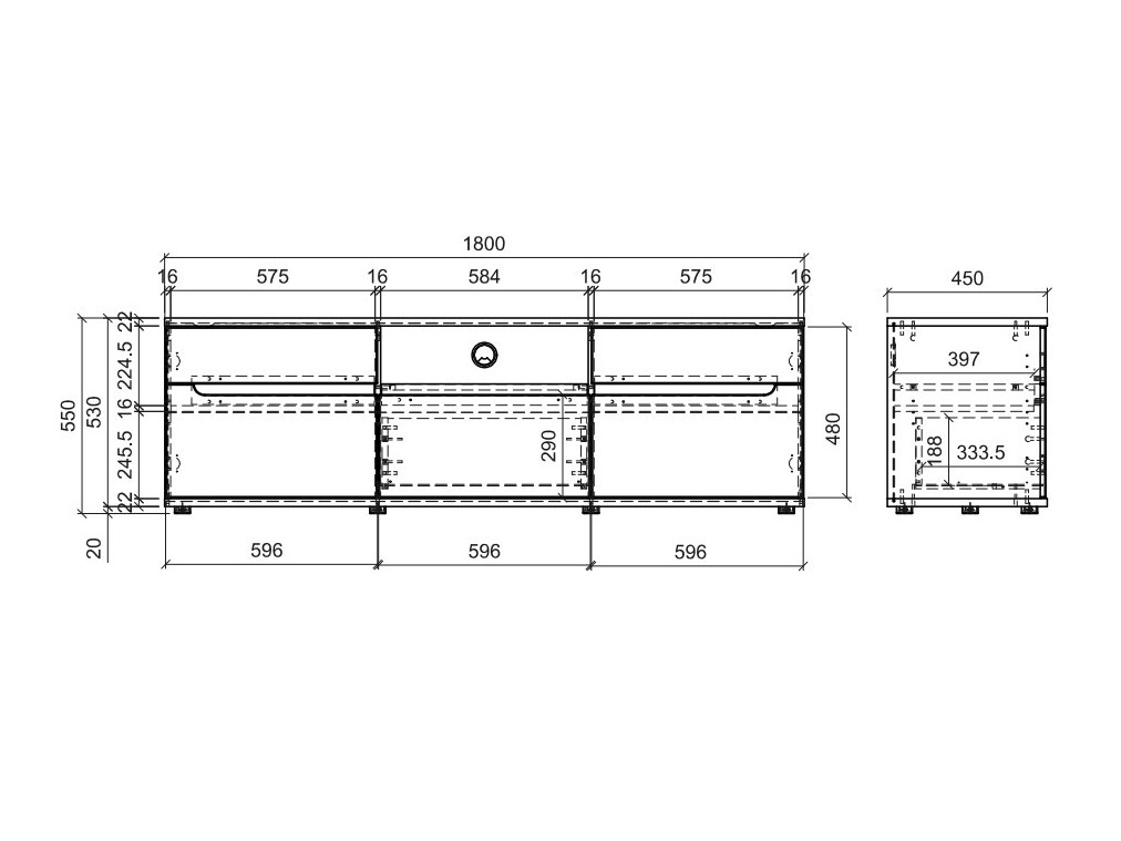TV-bord Deldori 110
