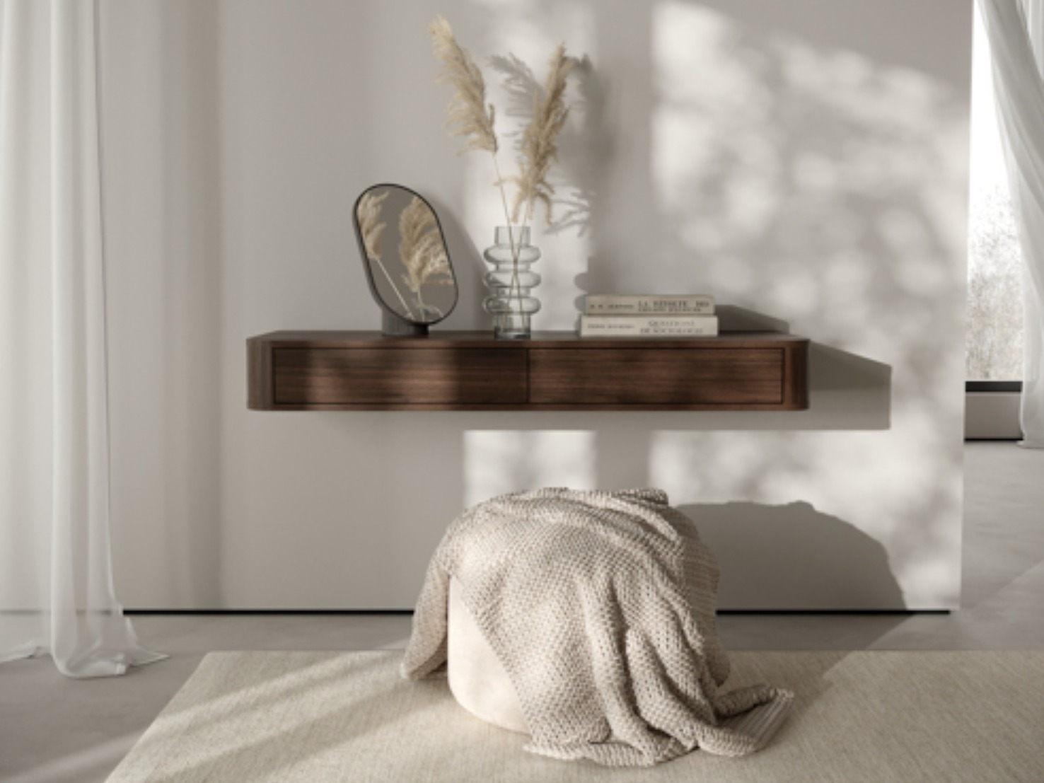 Konsolbord Belfera 104 (Mørk valnød)