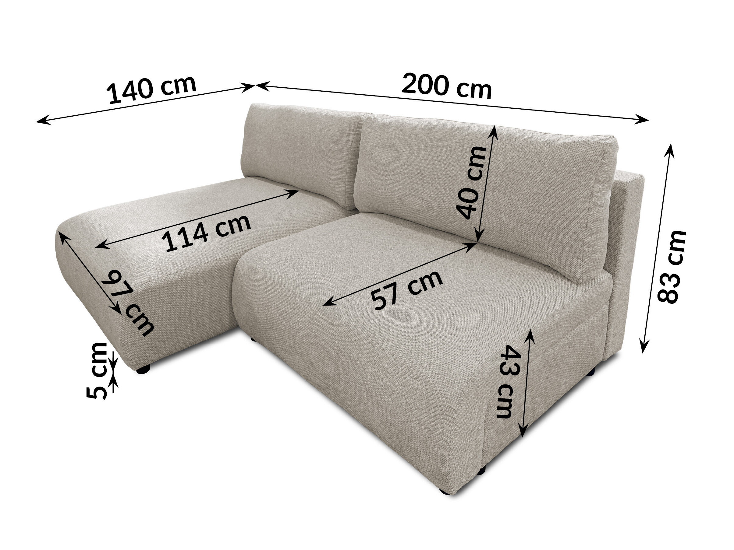 Hjørnesofa Rocklin 227 (Aragon 20)