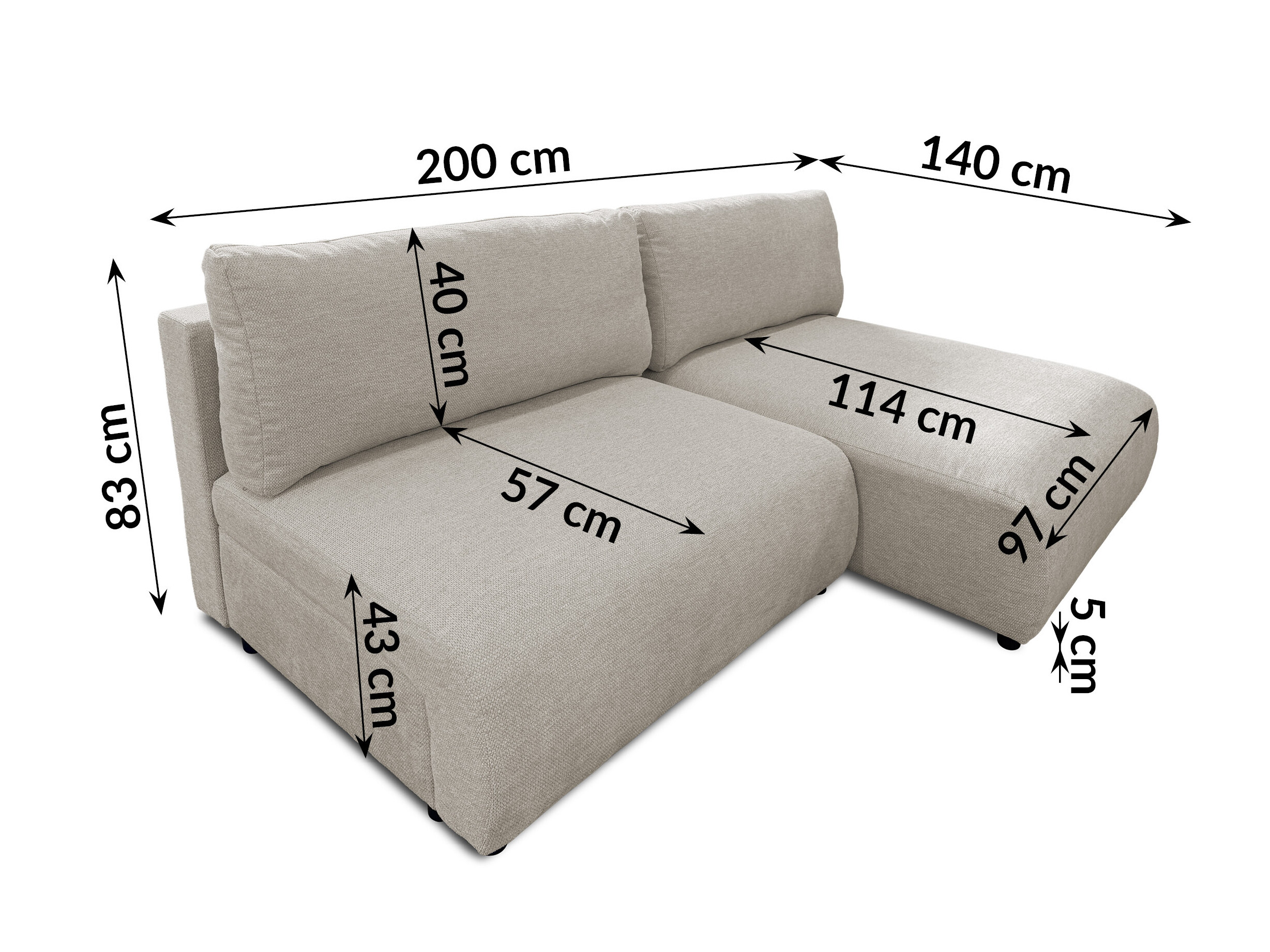 Hjørnesofa Rocklin 227 (Aragon 20)