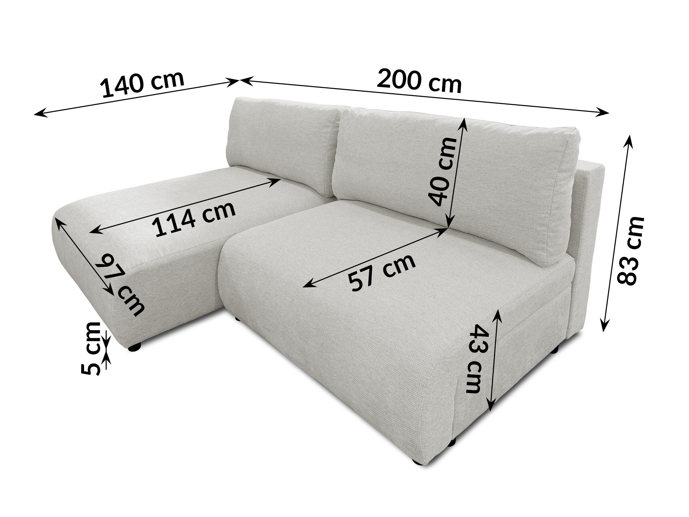 Hjørnesofa Rocklin 227 (Aragon 80)