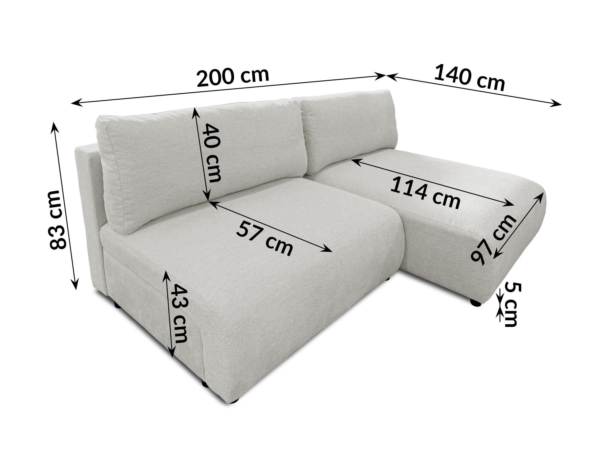 Hjørnesofa Rocklin 227 (Aragon 80)
