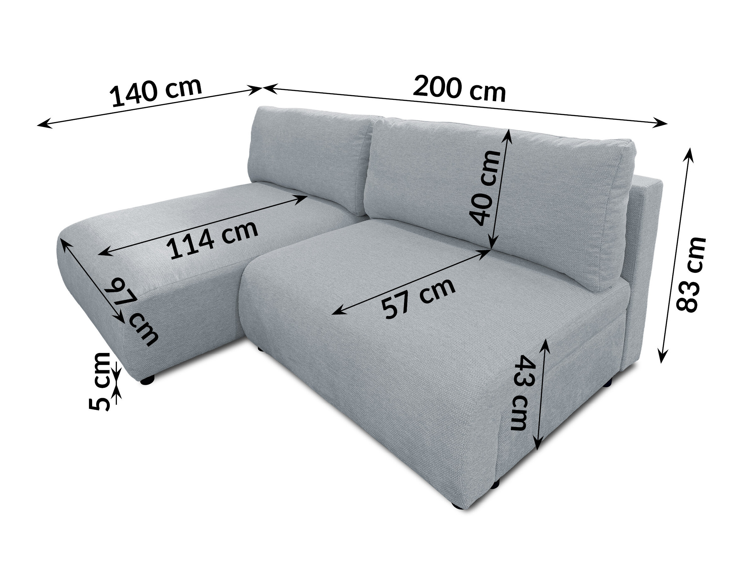 Hjørnesofa Rocklin 227 (Aragon 90)