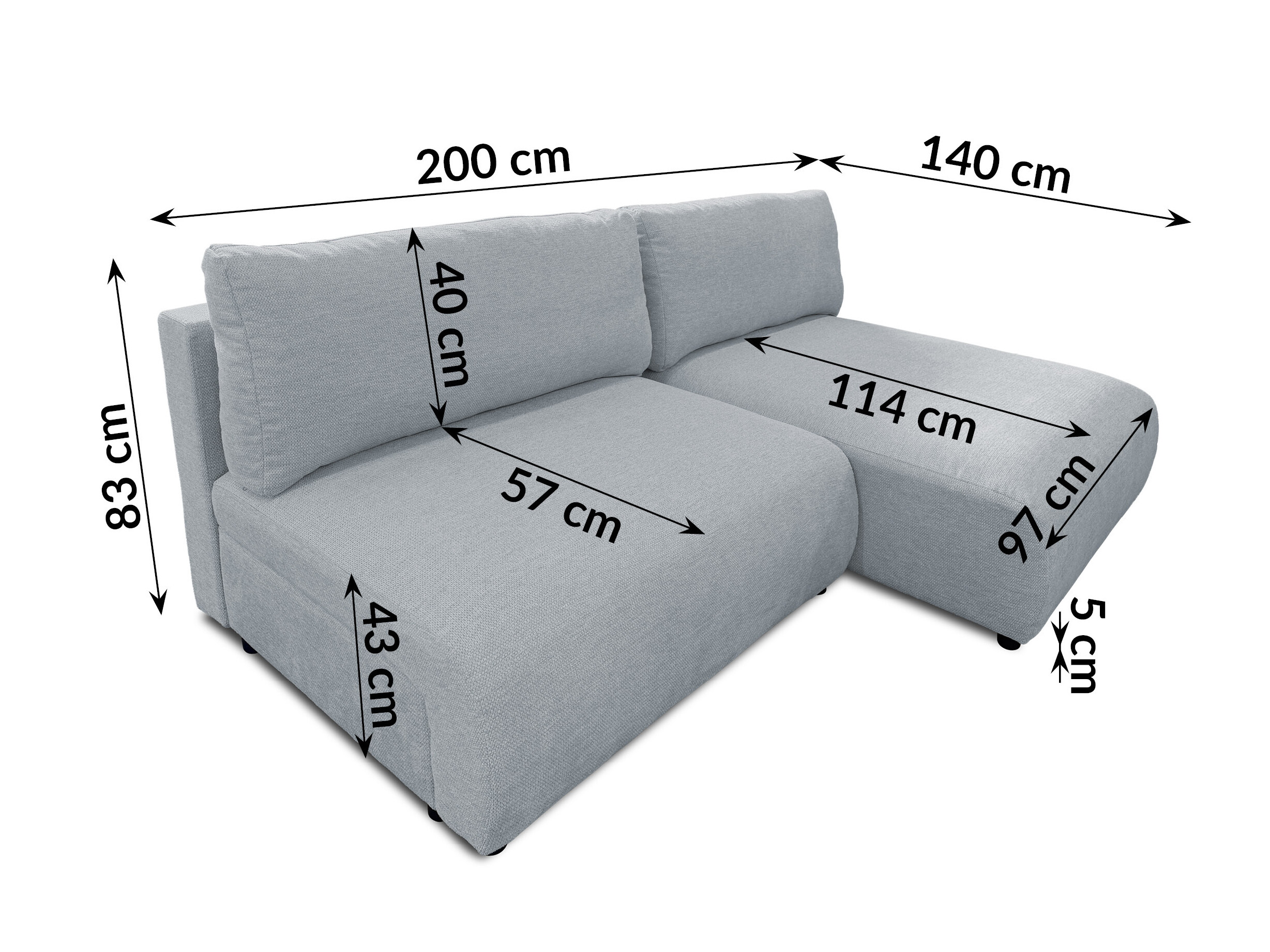 Hjørnesofa Rocklin 227 (Aragon 90)