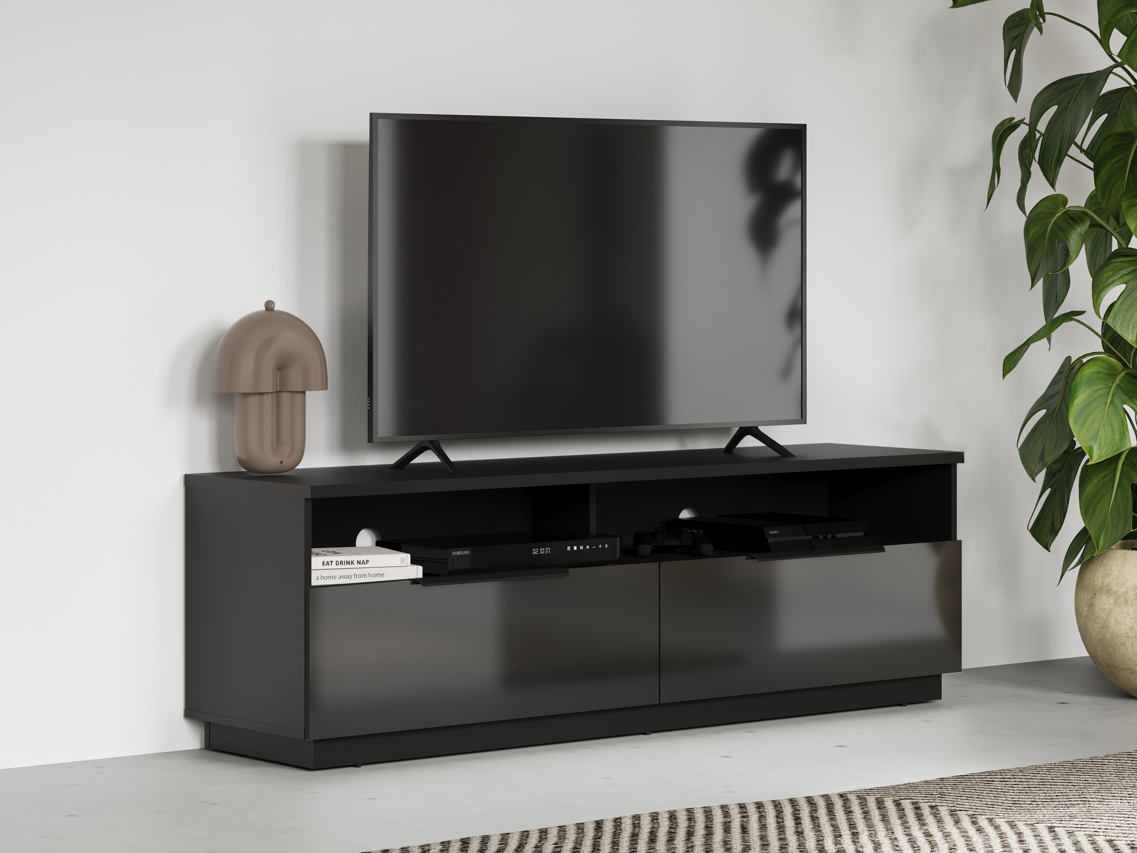 TV-bord Talevaro 103 (Sort + Blank sort)