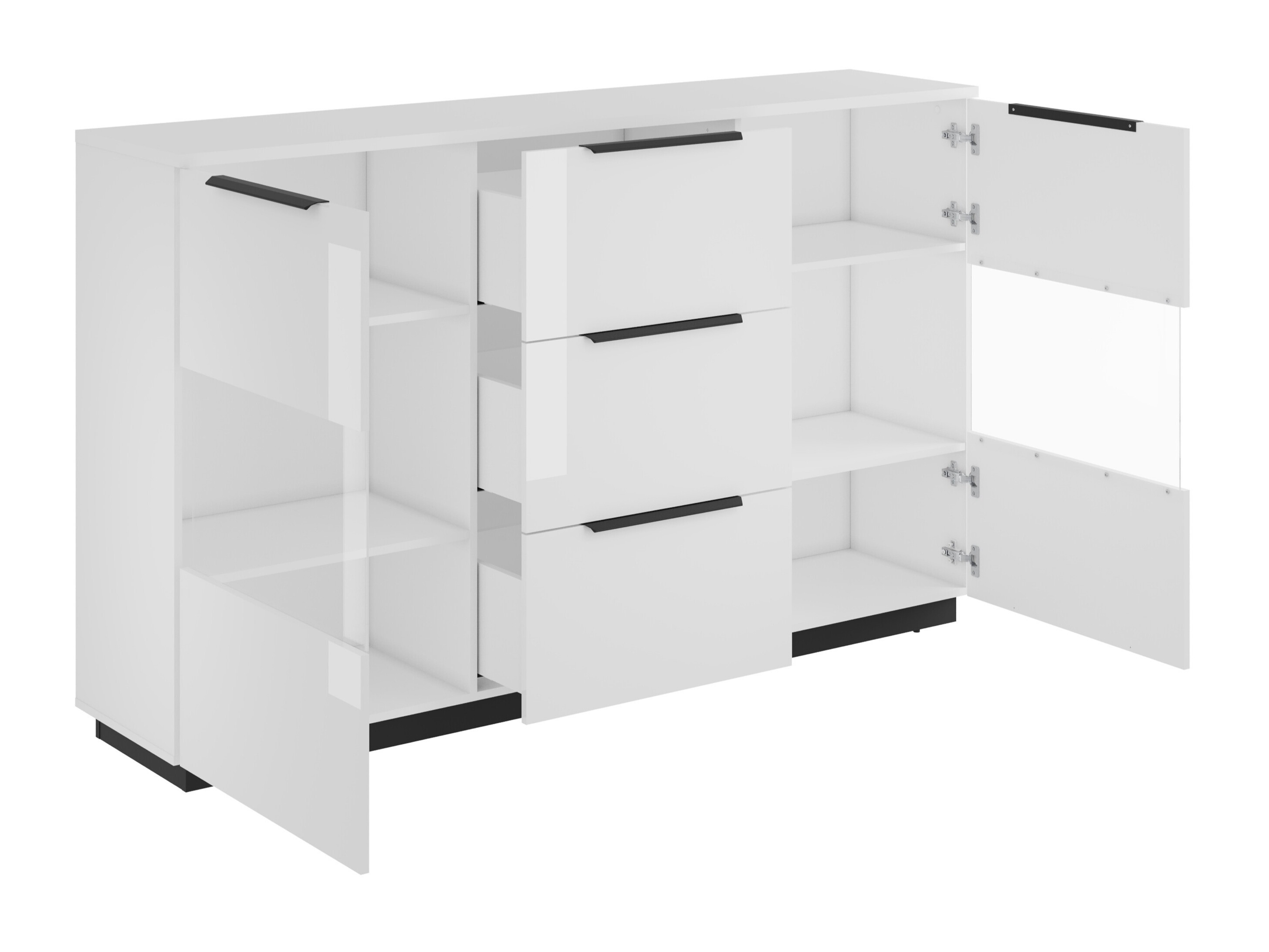 Kommode Talevaro 105 (Hvid + Glansfuld hvid)