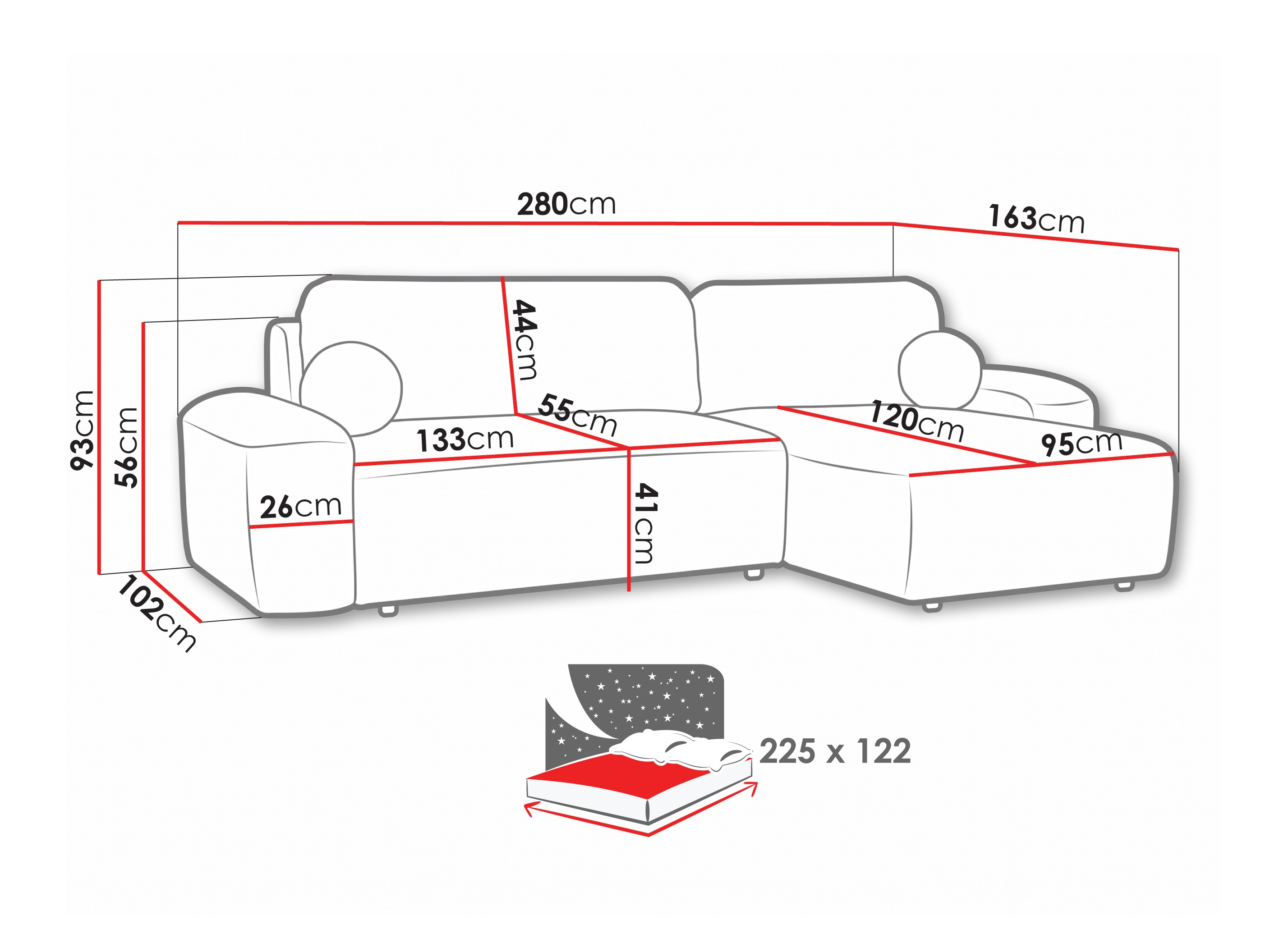 Hjørnesofa Margate 108 (Quelle 100)