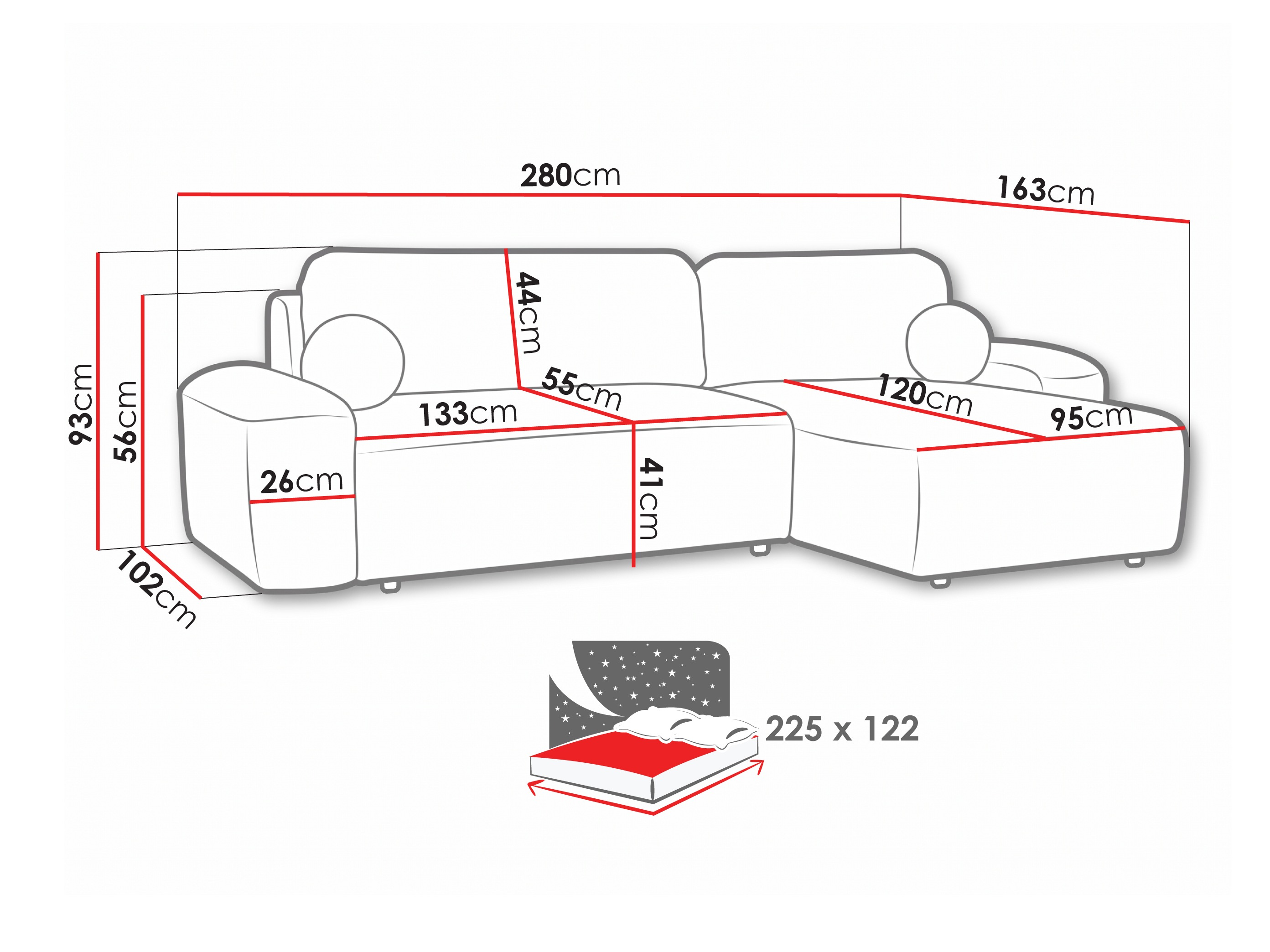 Hjørnesofa Margate 108 (Quelle 100)