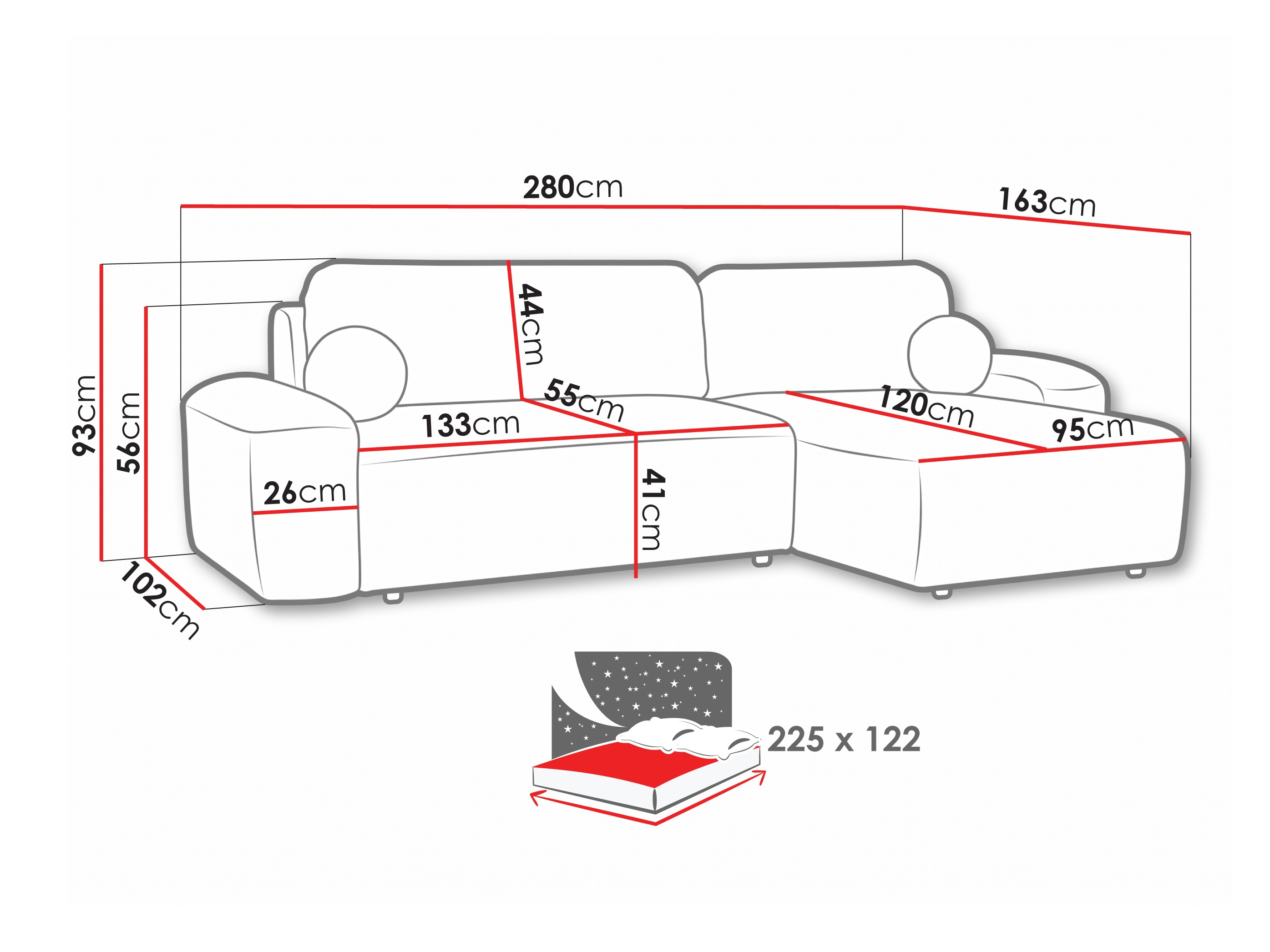 Hjørnesofa Margate 108 (Quelle 18)