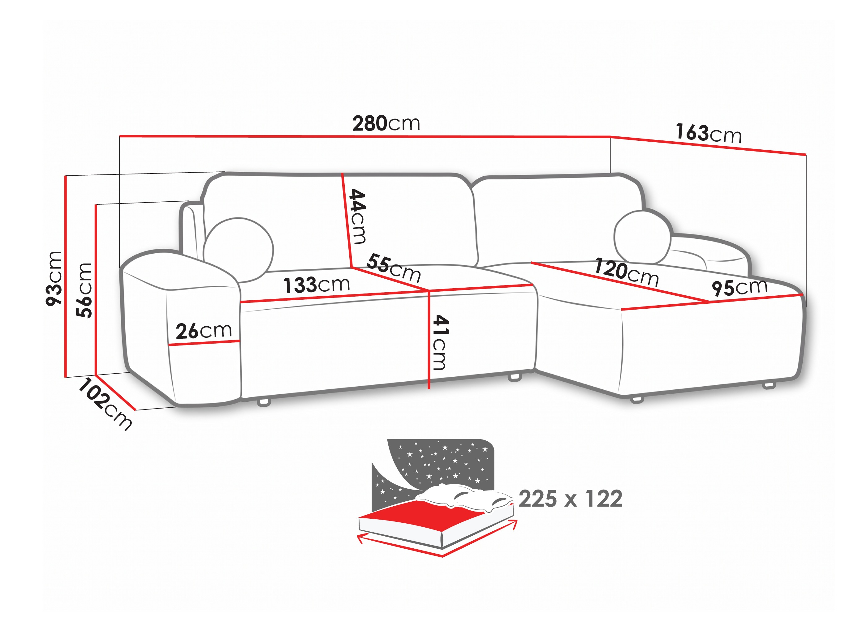 Hjørnesofa Margate 108 (Quelle 38)