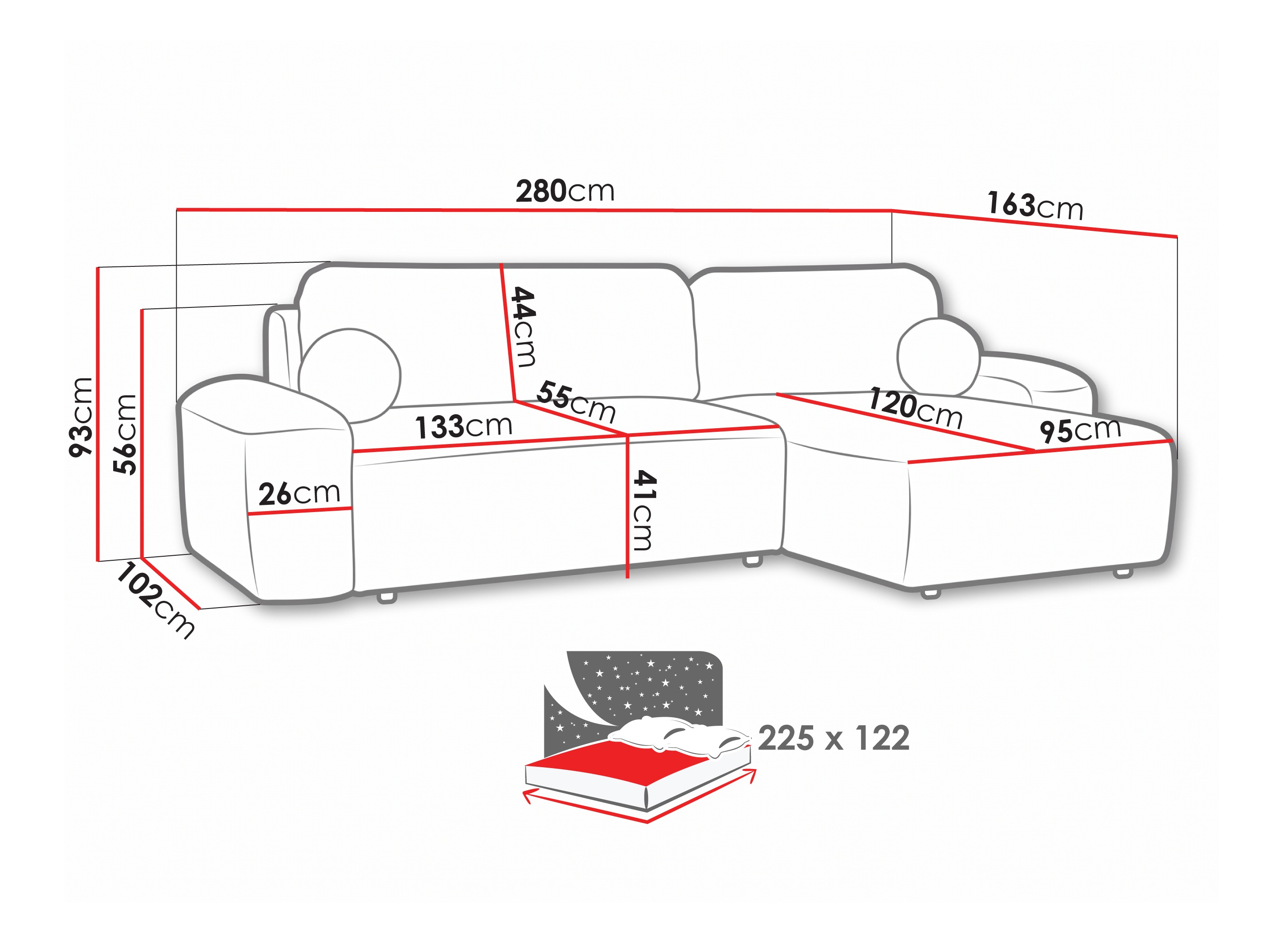 Hjørnesofa Margate 108 (Quelle 38)