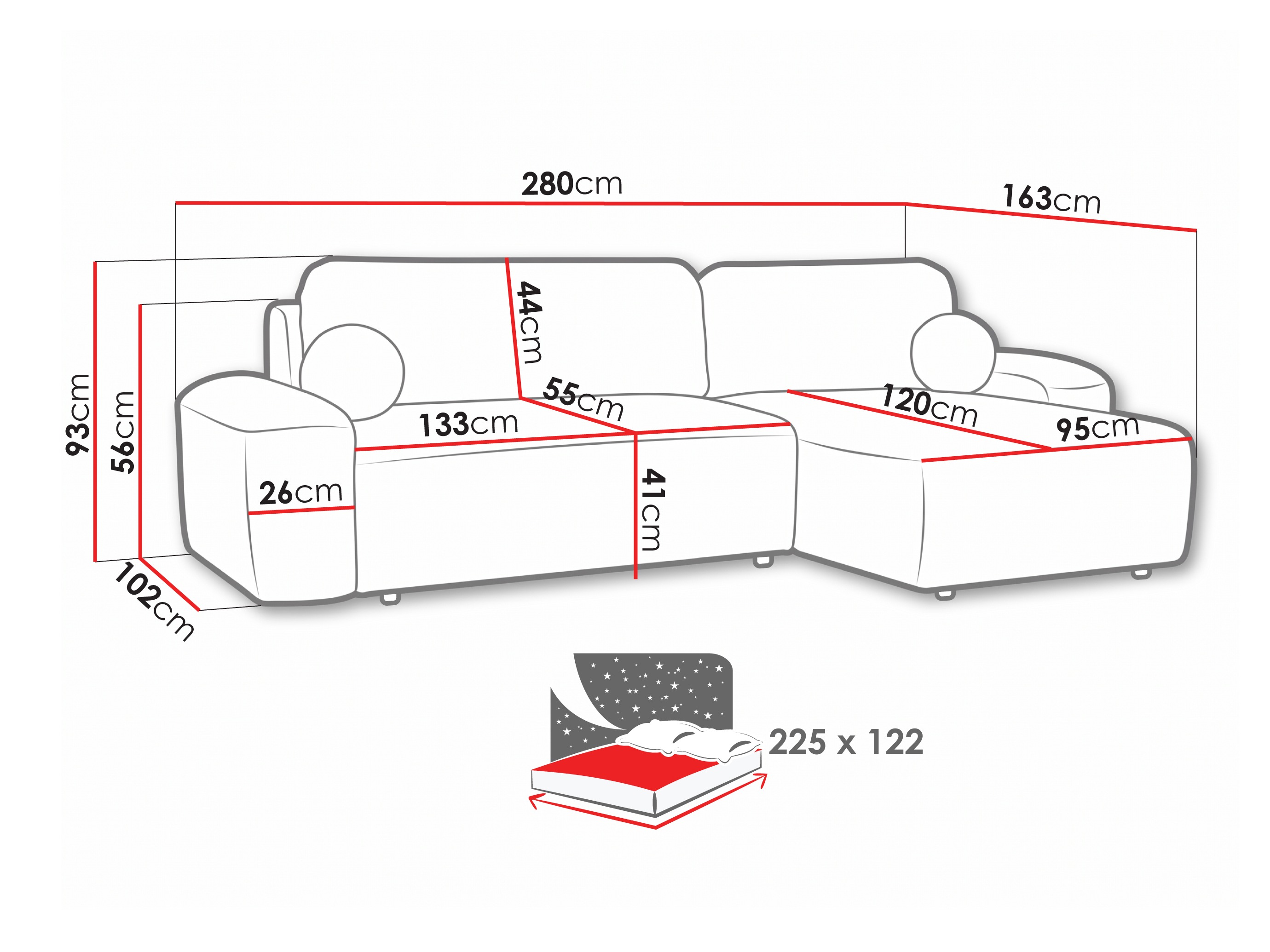 Hjørnesofa Margate 108 (Quelle 83)