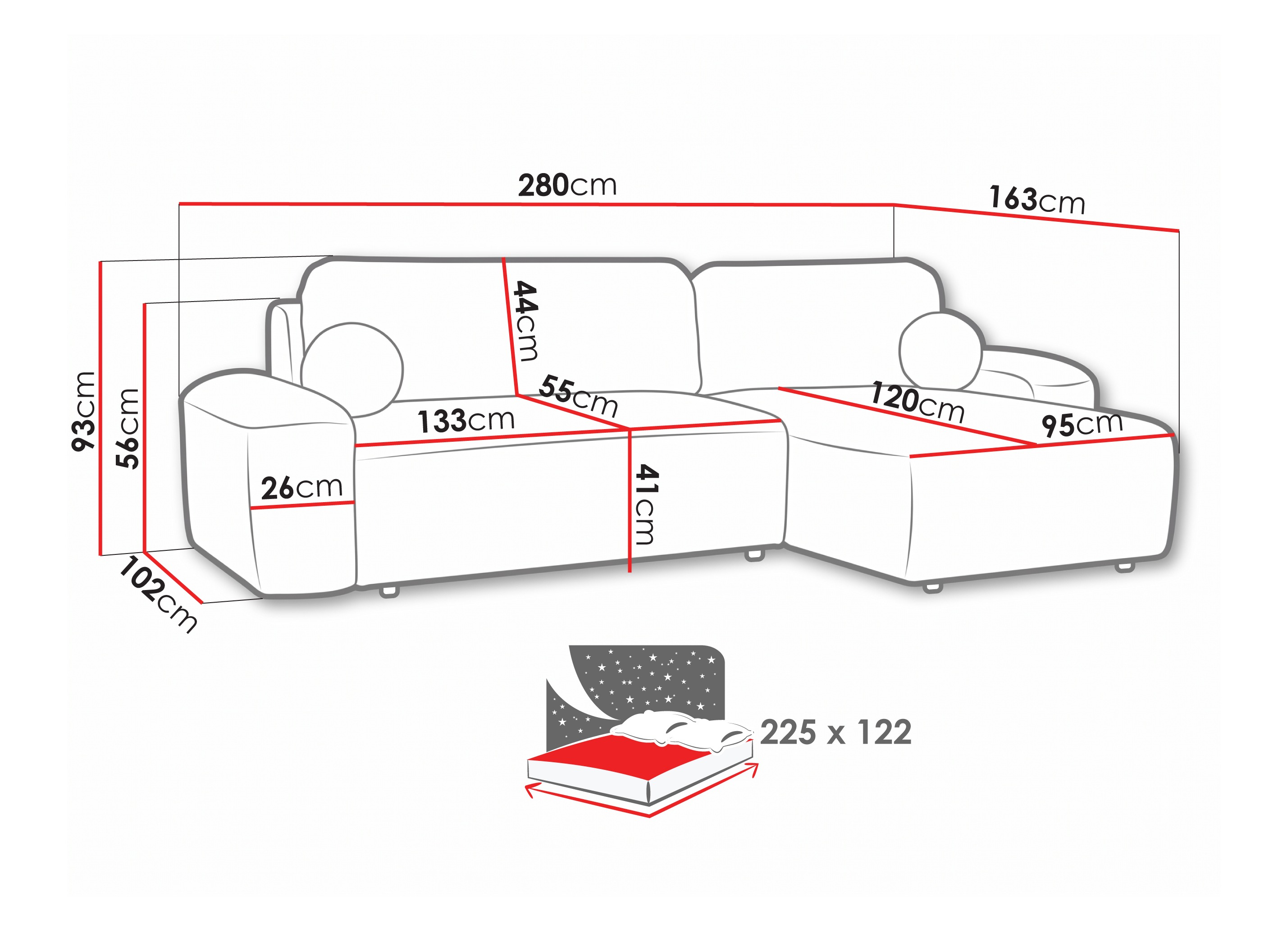 Hjørnesofa Margate 108 (Quelle 92)