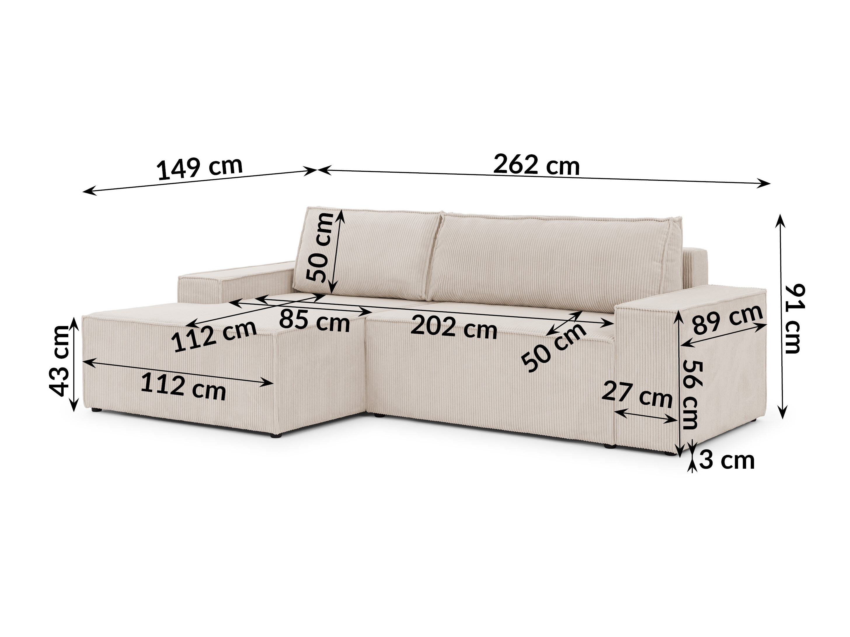 Hjørnesofa Rocklin 229 (Lincoln 03)