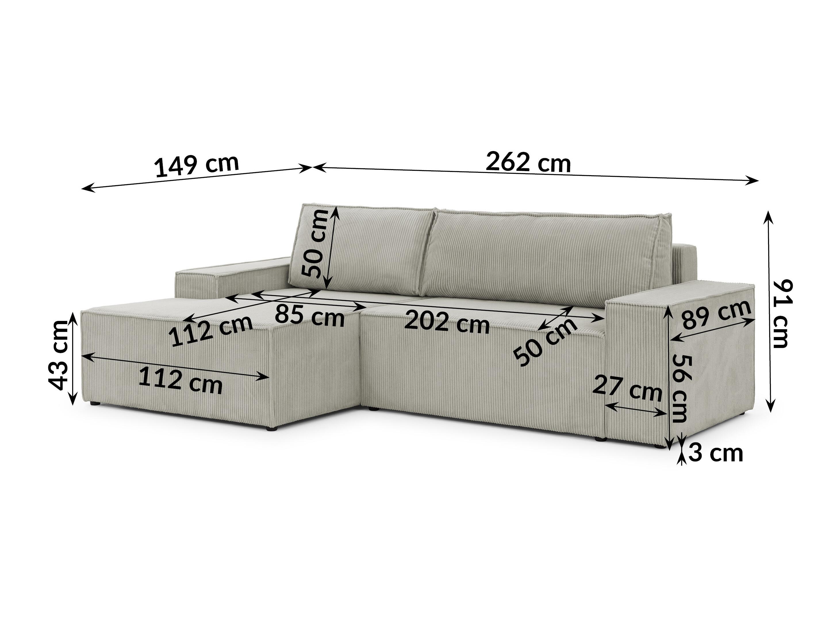 Hjørnesofa Rocklin 229 (Lincoln 09)