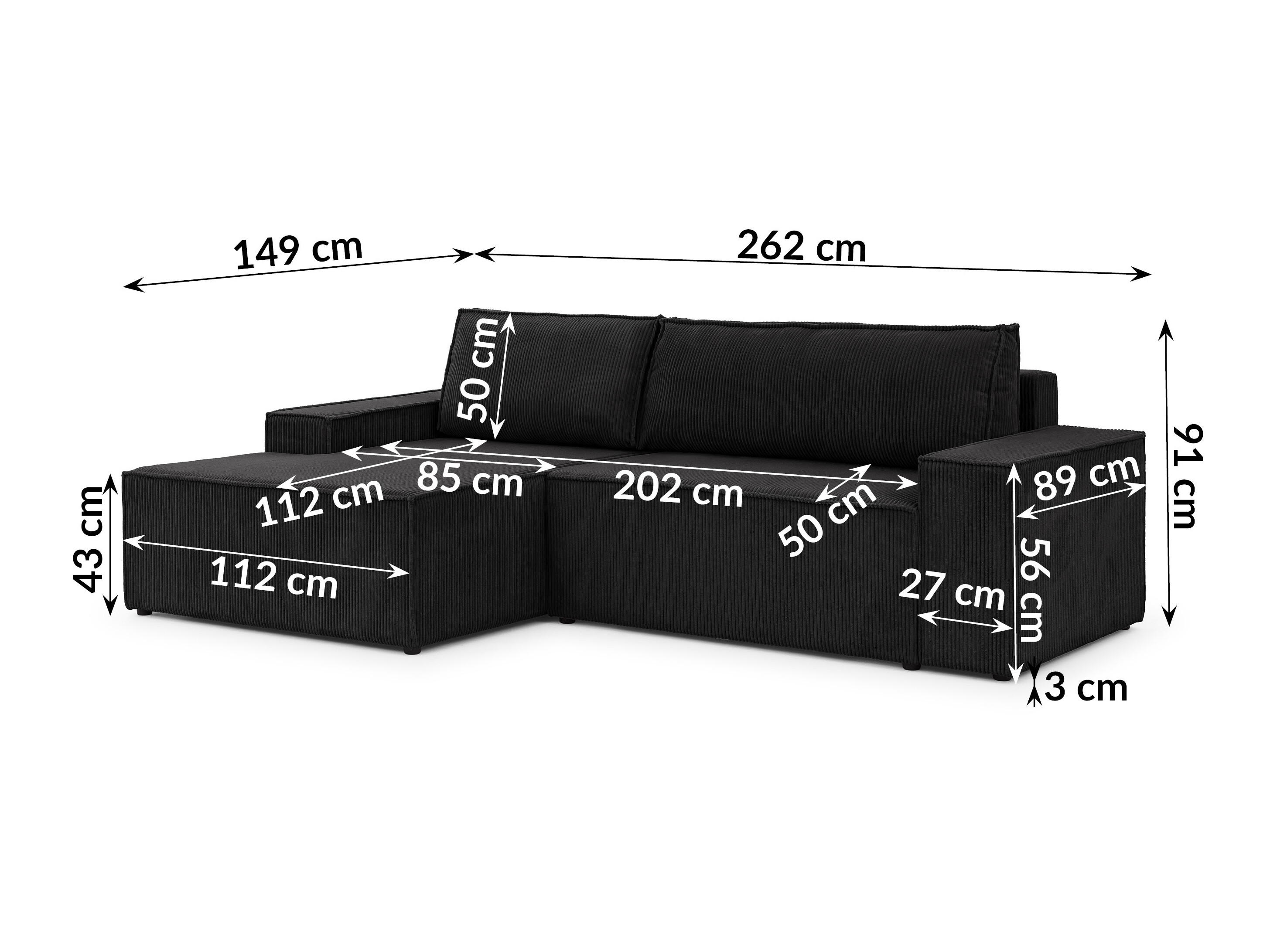 Hjørnesofa Rocklin 229 (Lincoln 100)