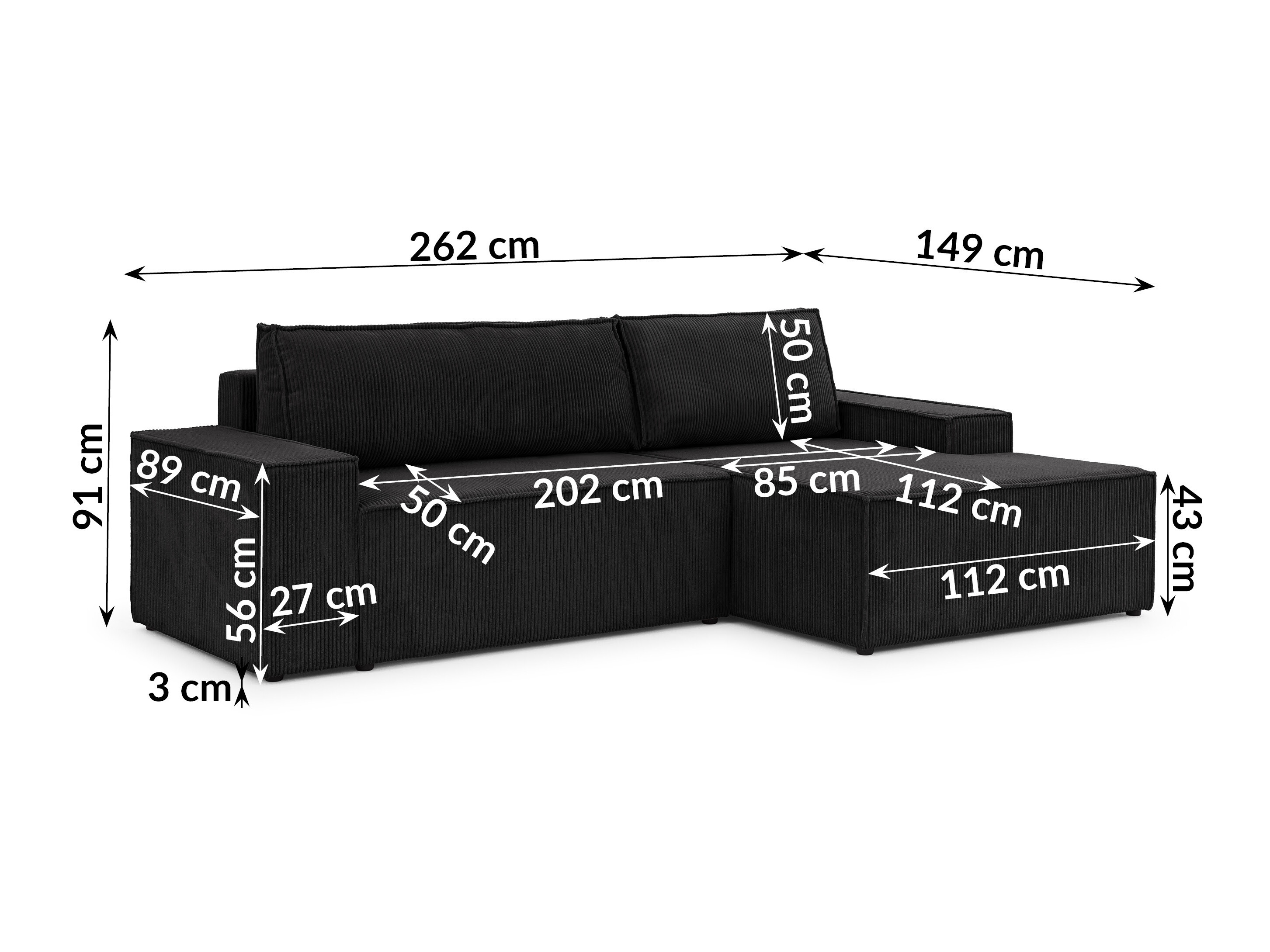 Hjørnesofa Rocklin 229 (Lincoln 100)