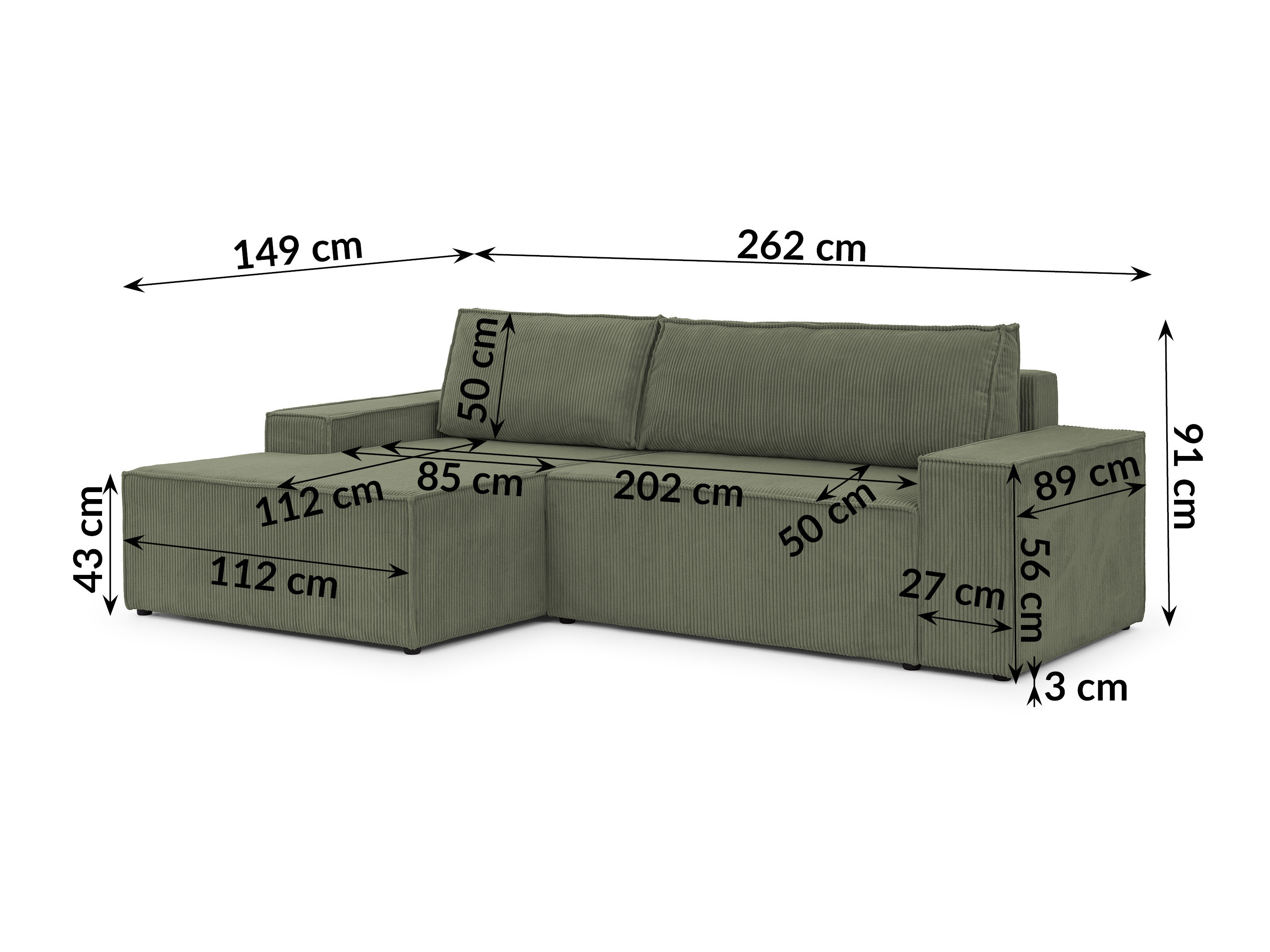 Hjørnesofa Rocklin 229 (Lincoln 37)