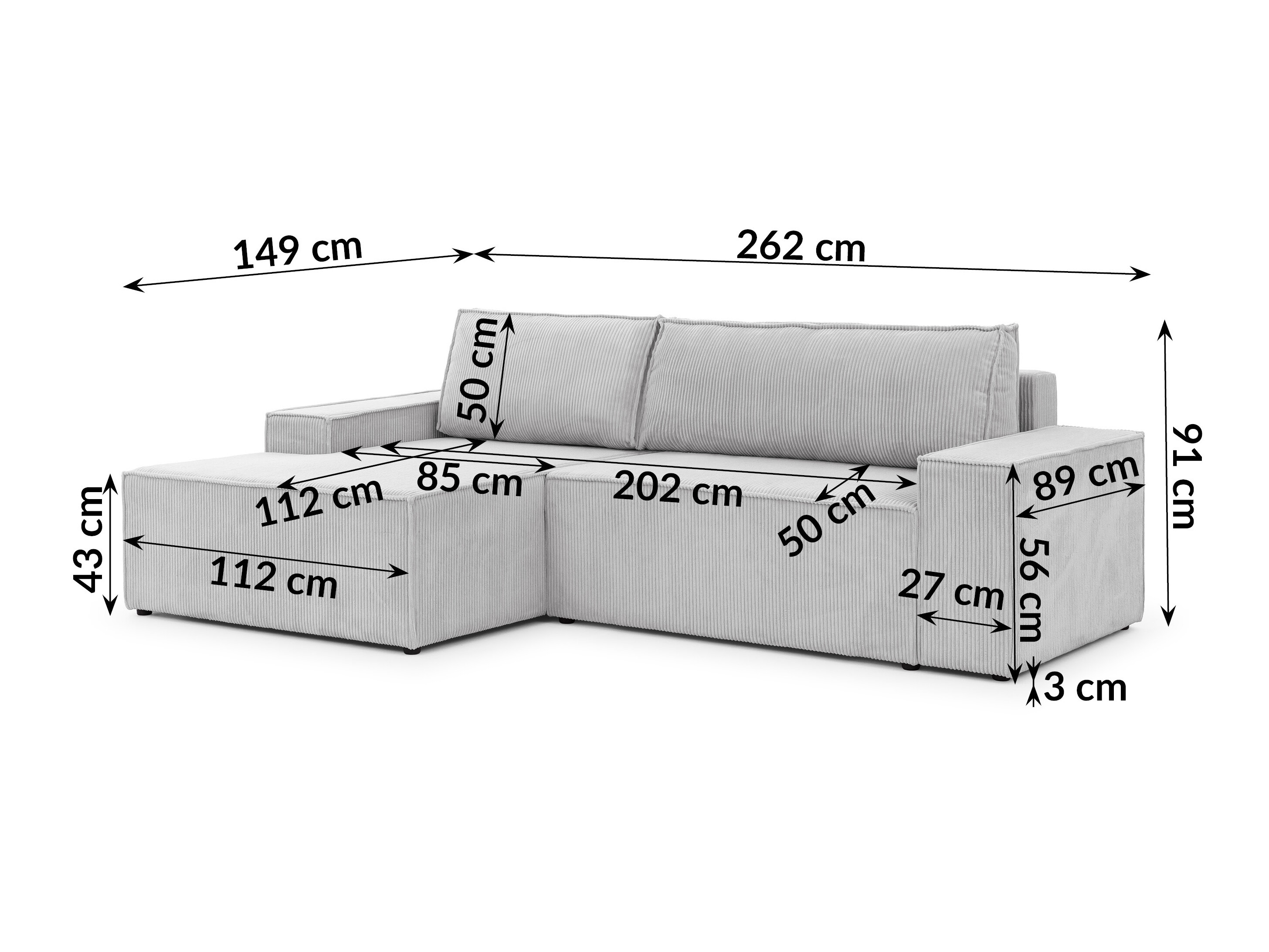 Hjørnesofa Rocklin 229 (Lincoln 86)