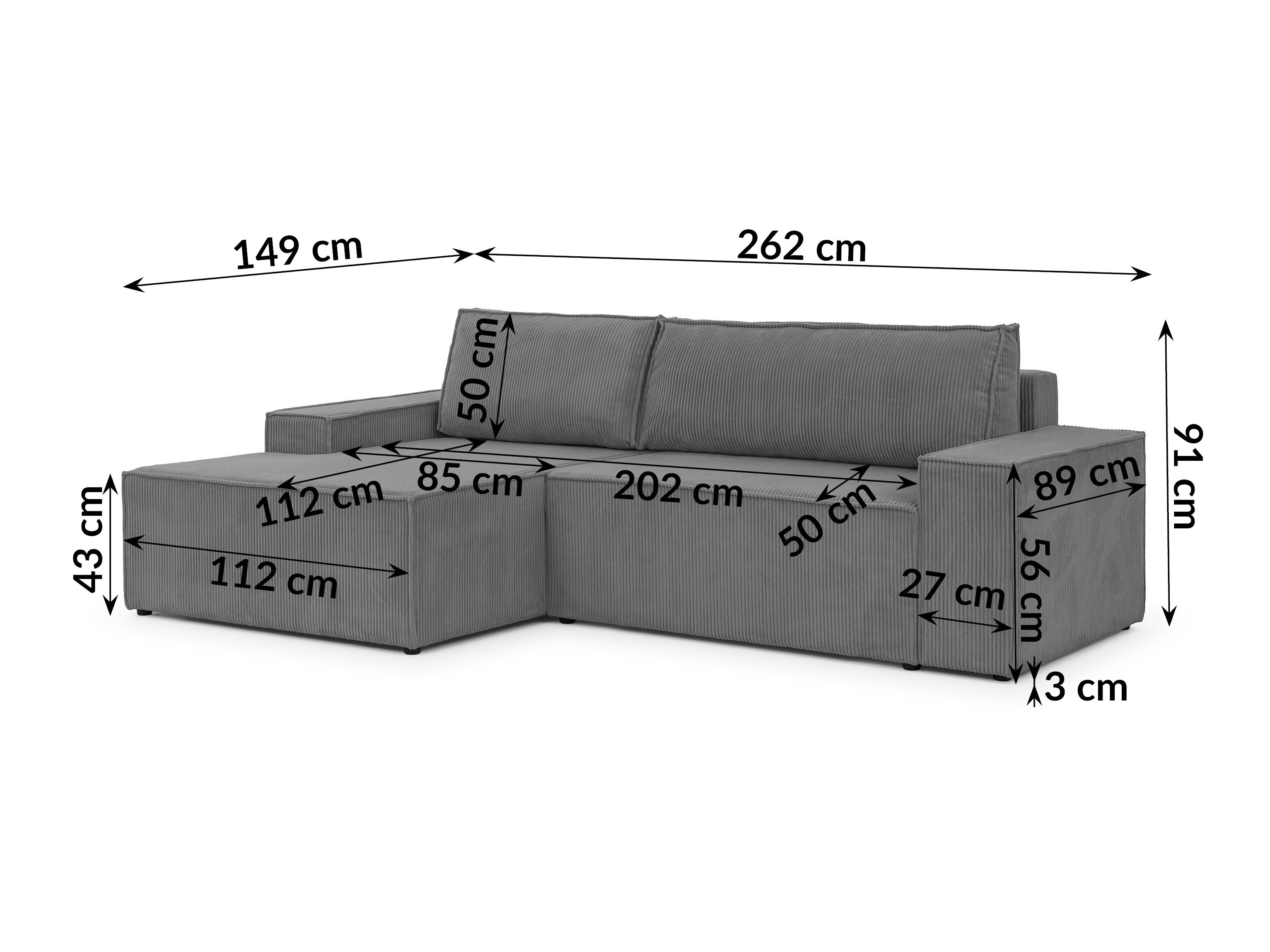 Hjørnesofa Rocklin 229 (Lincoln 90)