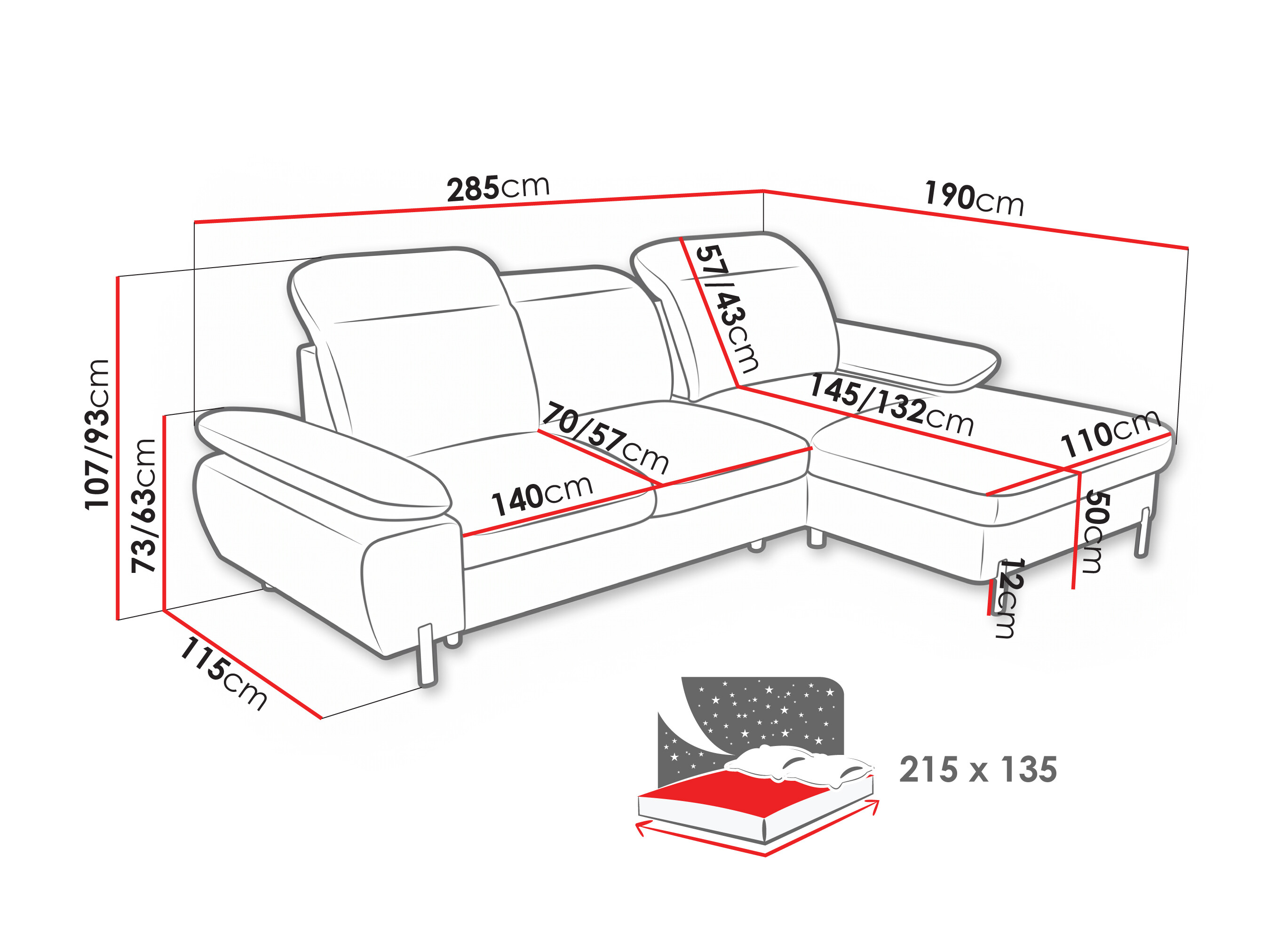 Hjørnesofa Margate 143 (Toro 25)