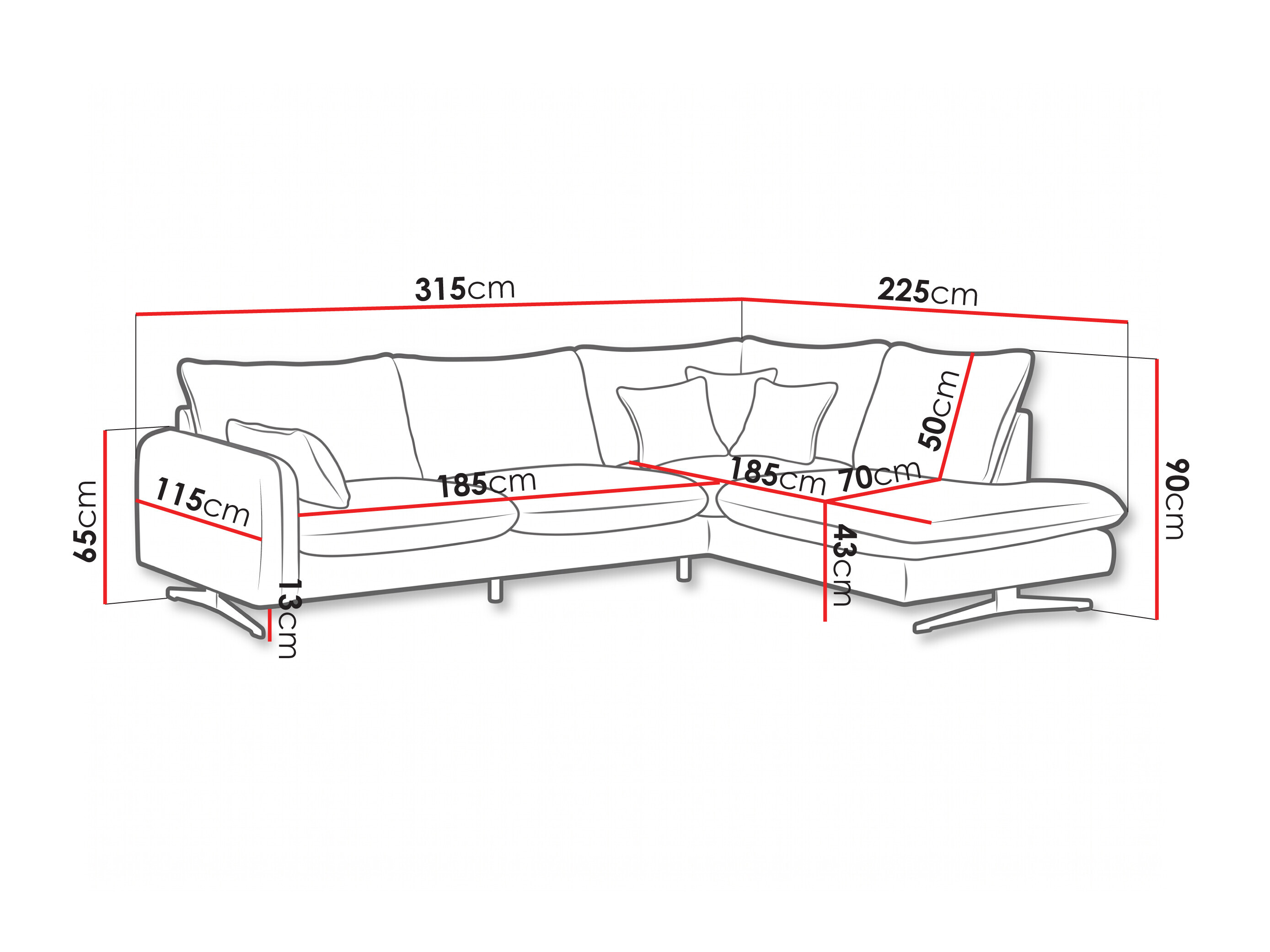 Hjørnesofa Margate 144 (Poso 01)