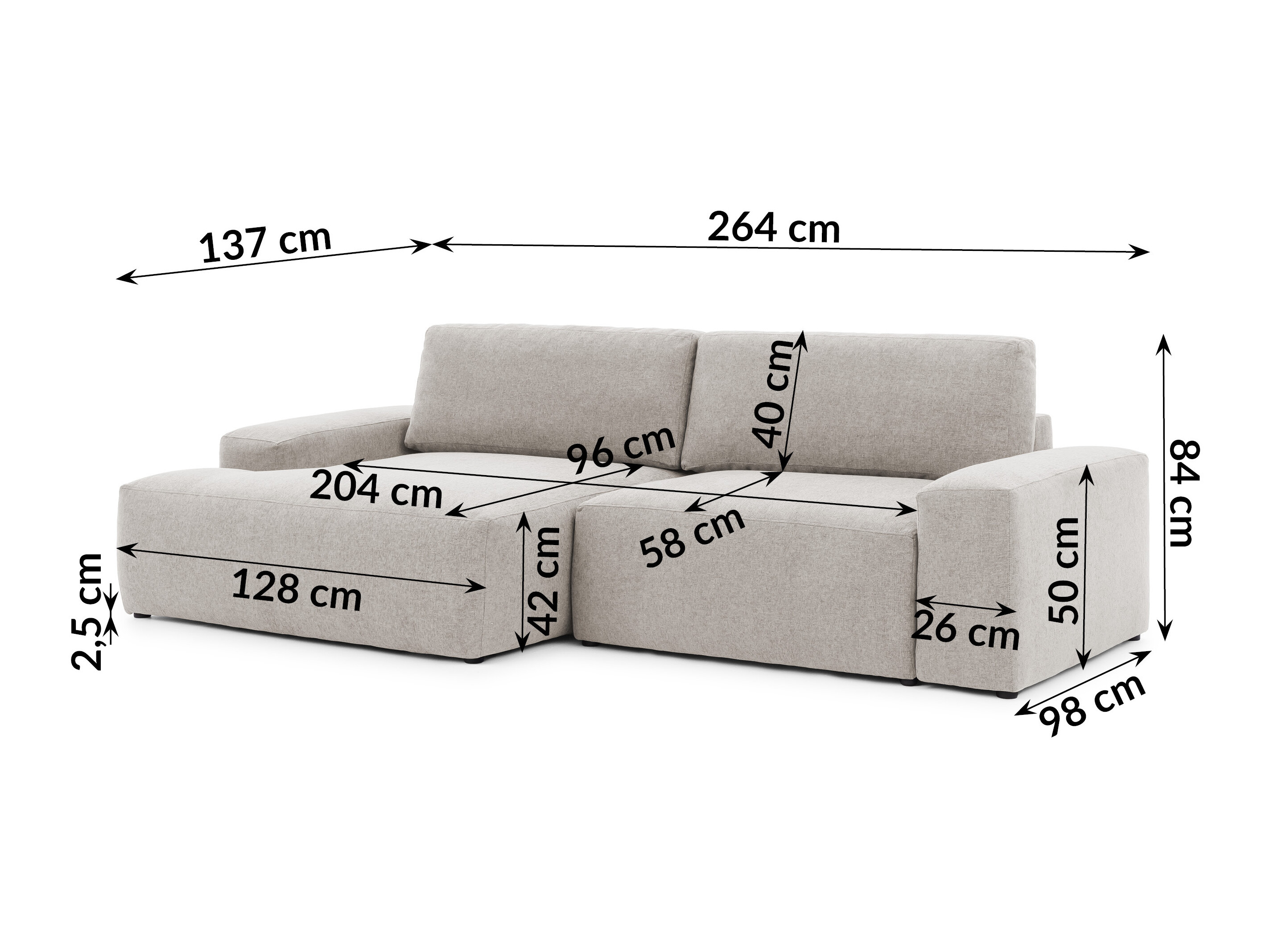 Hjørnesofa Rocklin 237 (Alta 04)
