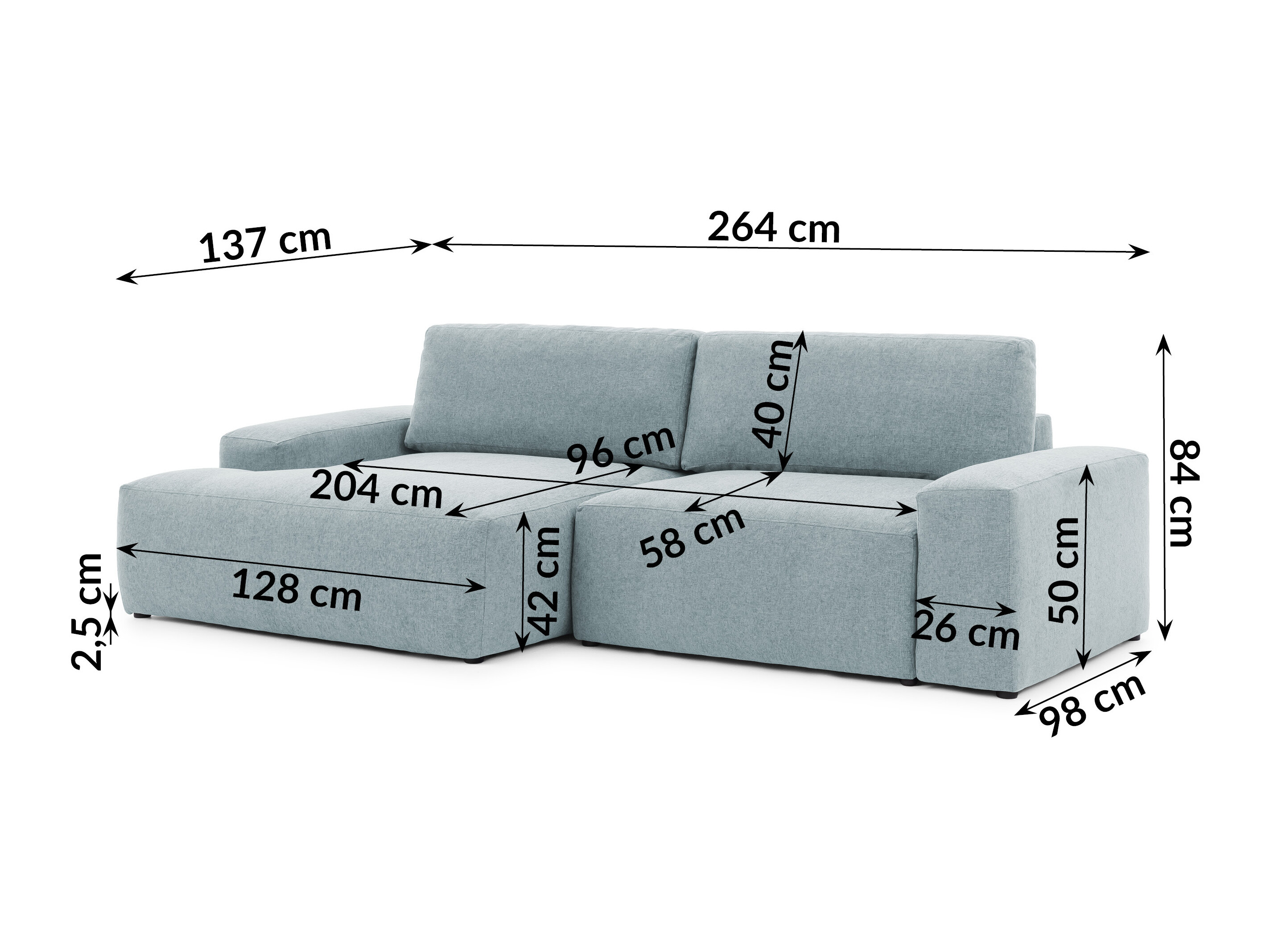 Hjørnesofa Rocklin 237 (Alta 12)