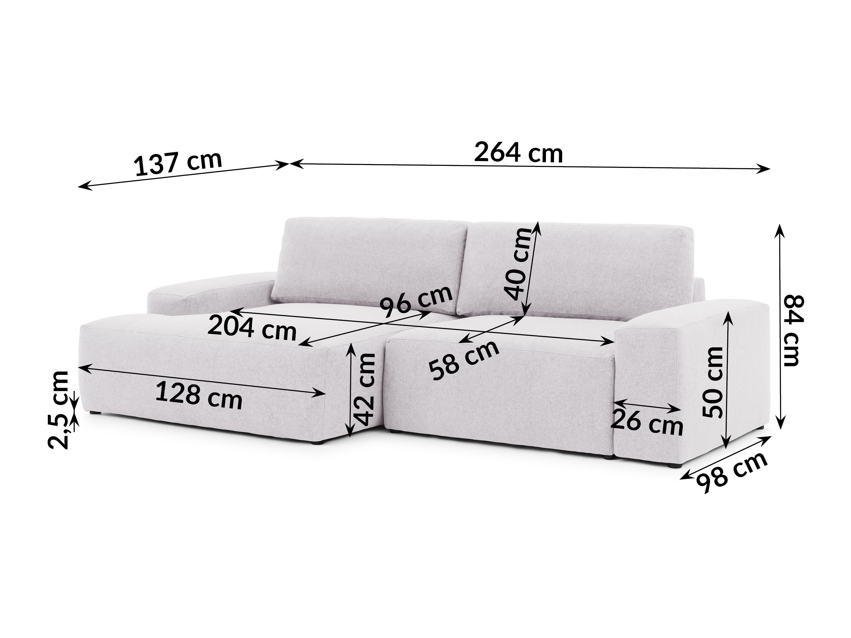 Hjørnesofa Rocklin 237 (Alta 21)