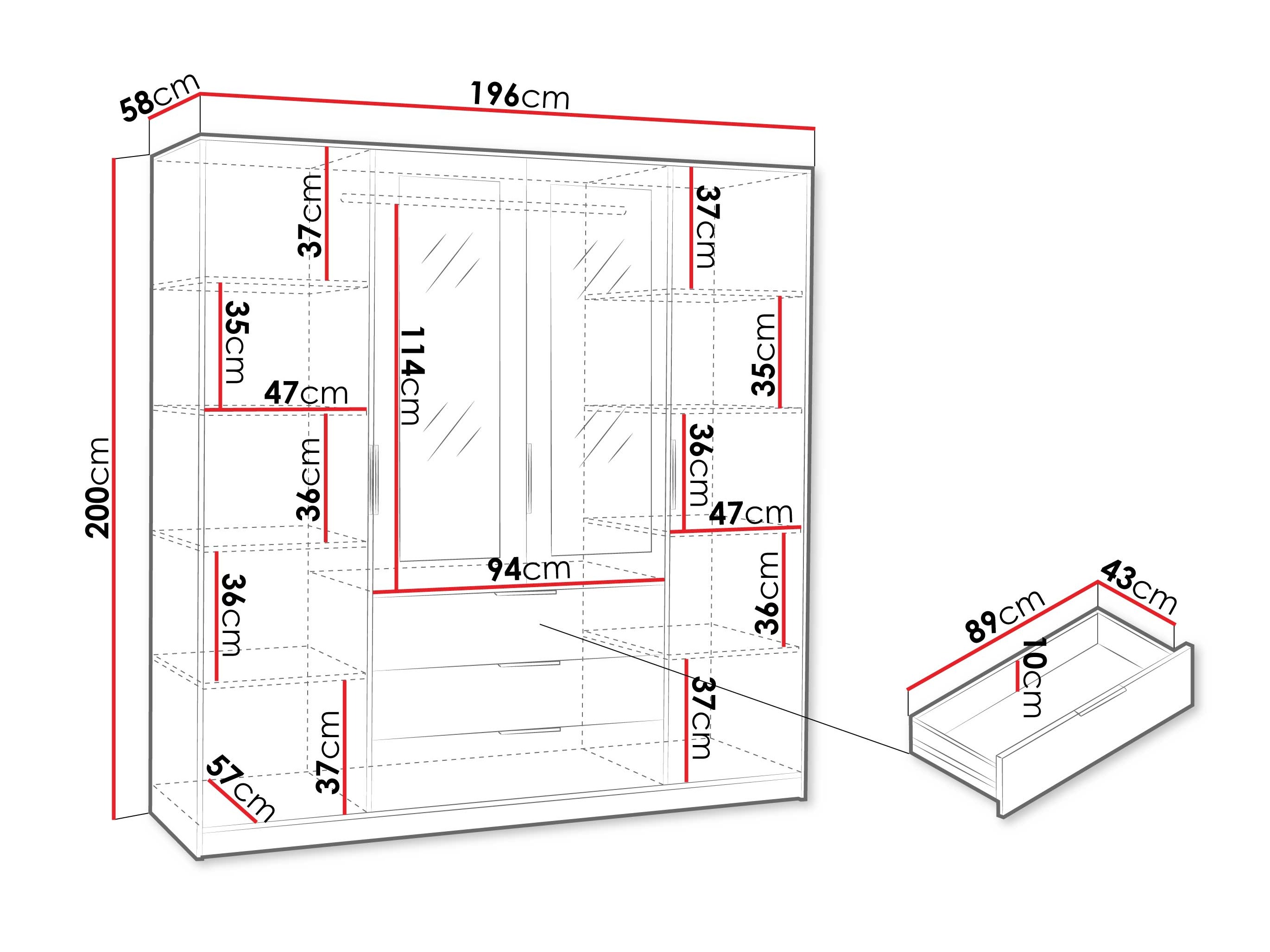 Garderobeskab Ophdome 115 (Egetræ)