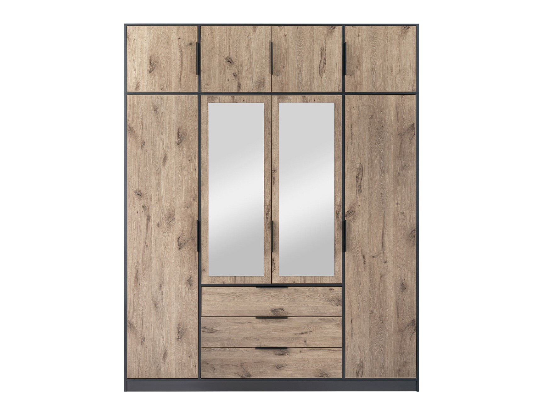 Garderobeskab Ophdome 114 (Mørk eg + Sort)
