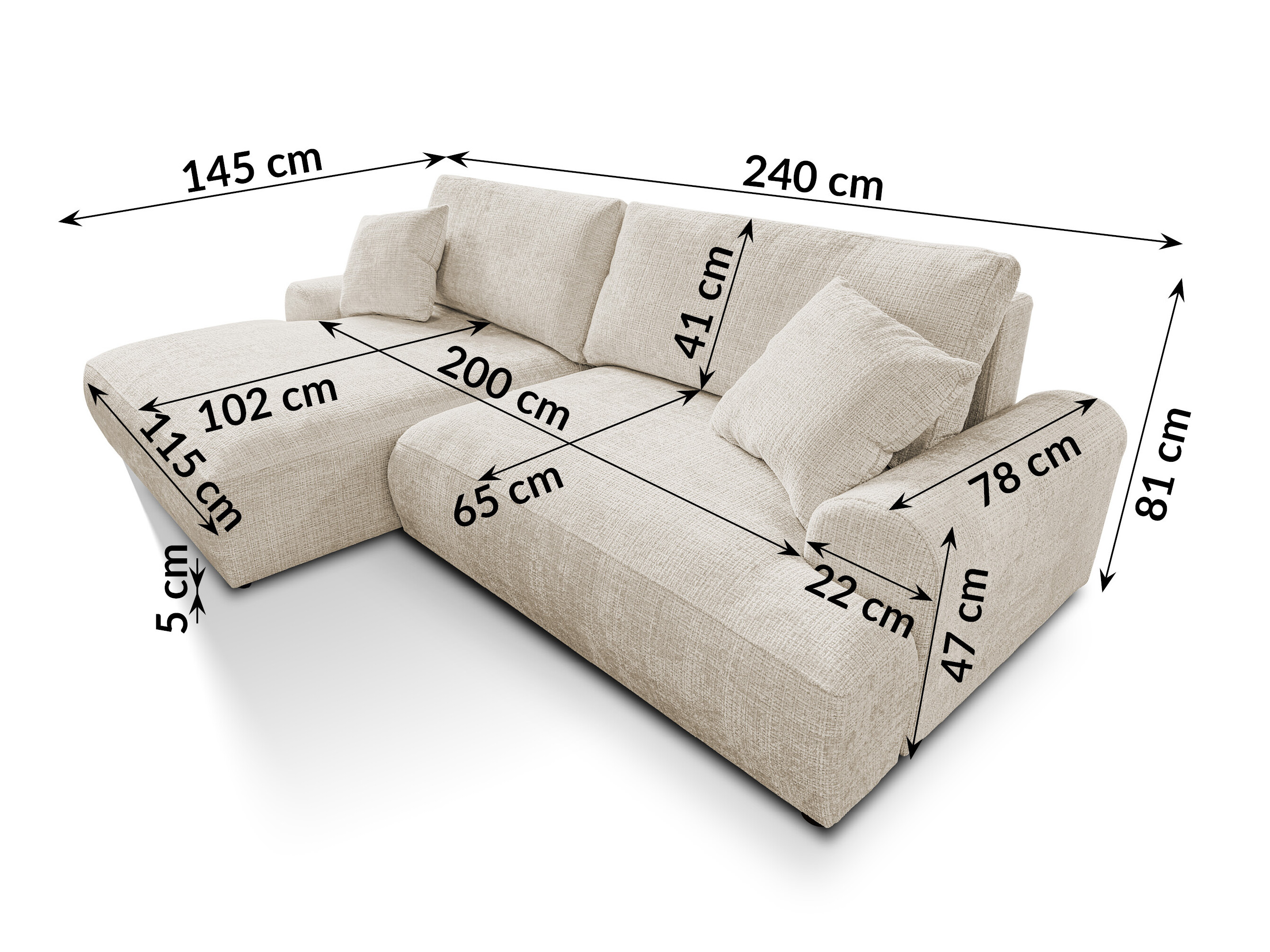 Hjørnesofa Rocklin 241 (Cremona 02)