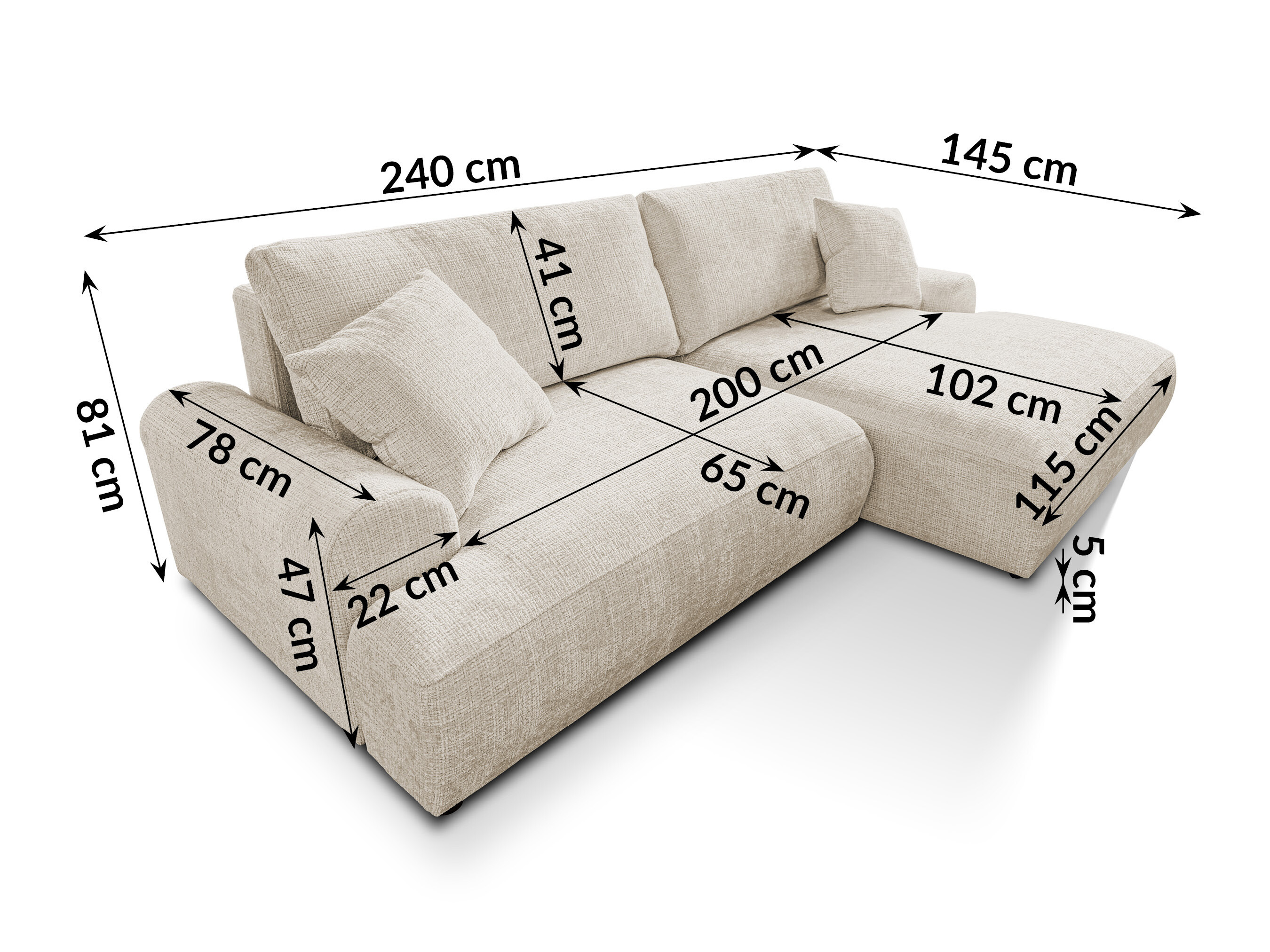 Hjørnesofa Rocklin 241 (Cremona 02)