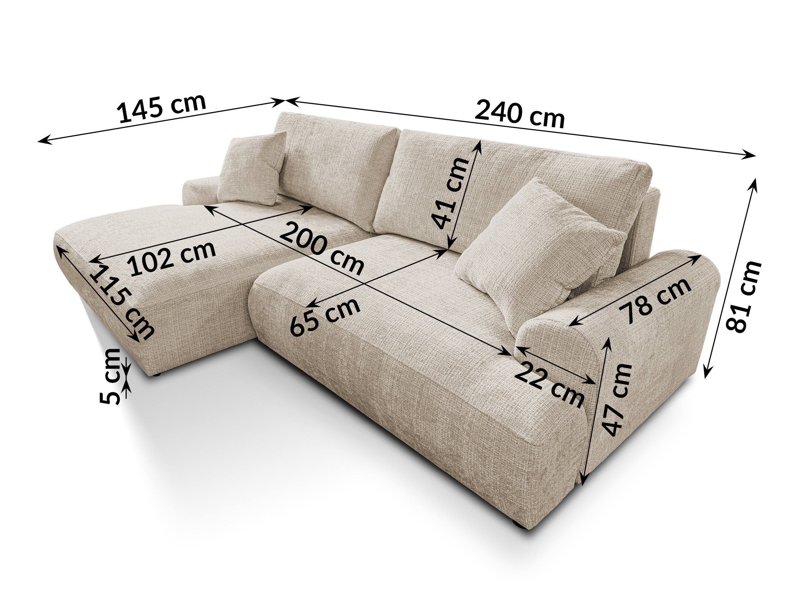 Hjørnesofa Rocklin 241 (Cremona 14)