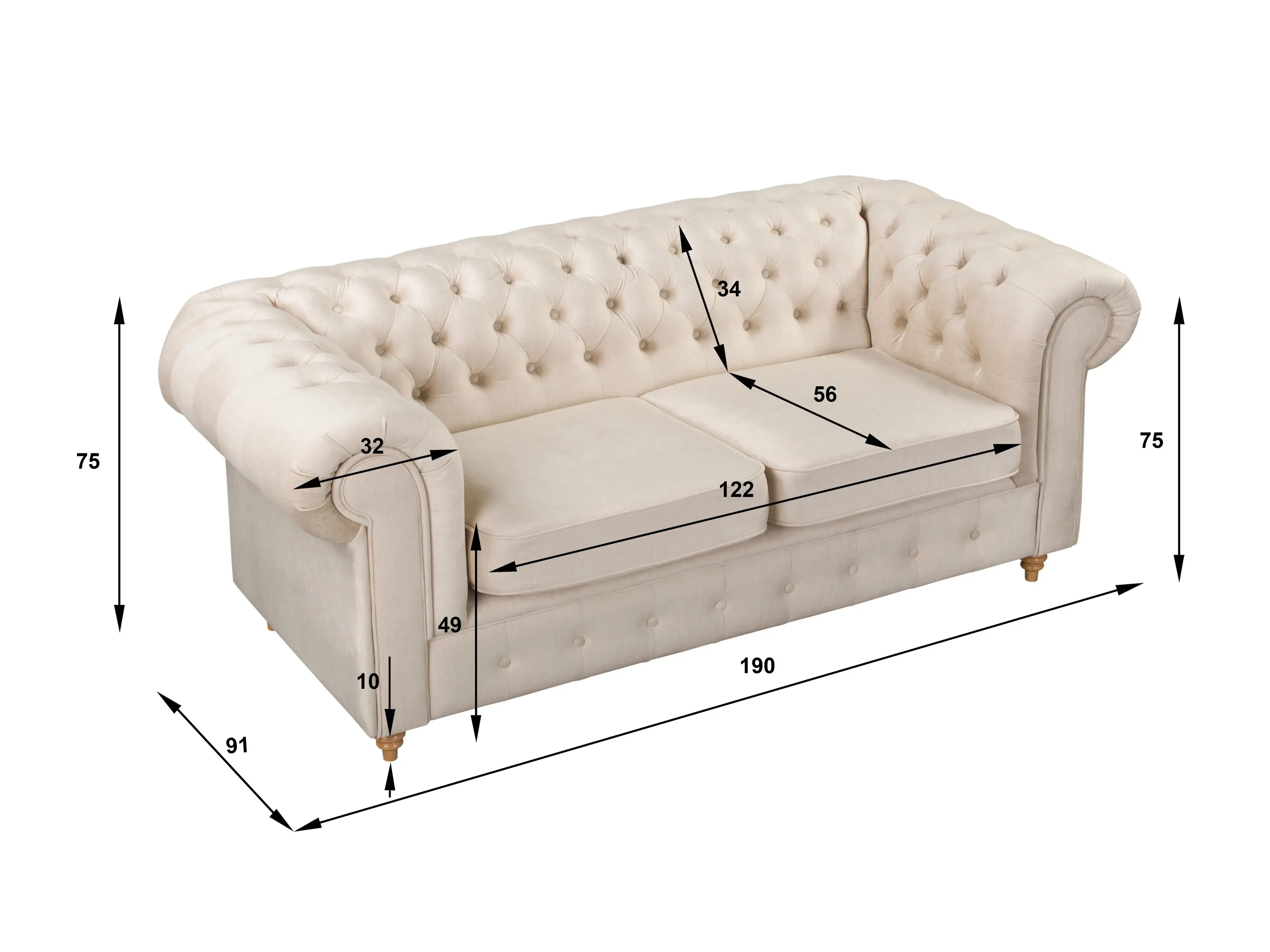 Chesterfield sofa Elitala 104 (Vogue 09)