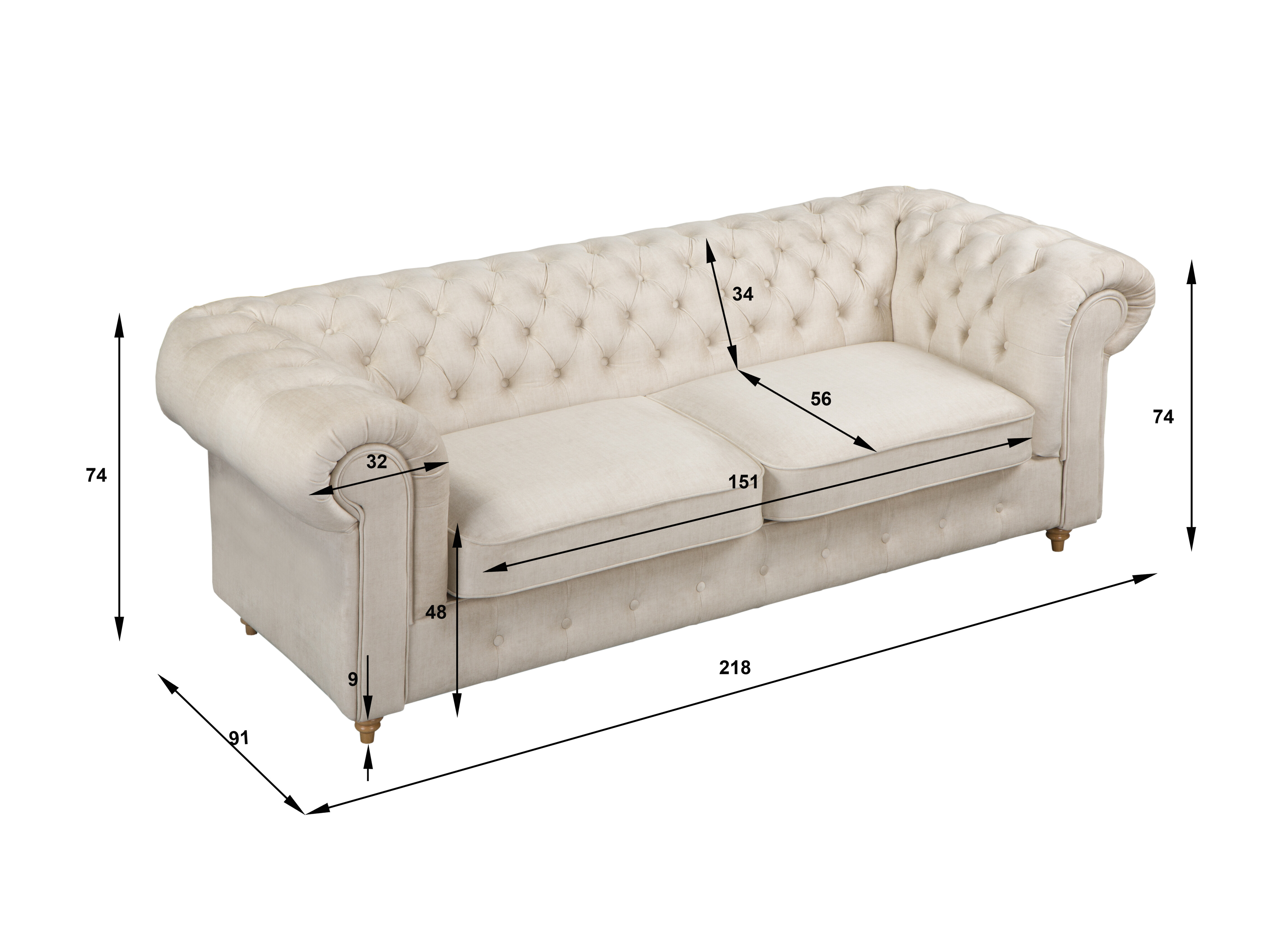 Chesterfield sofa Elitala 108 (Vogue 09)