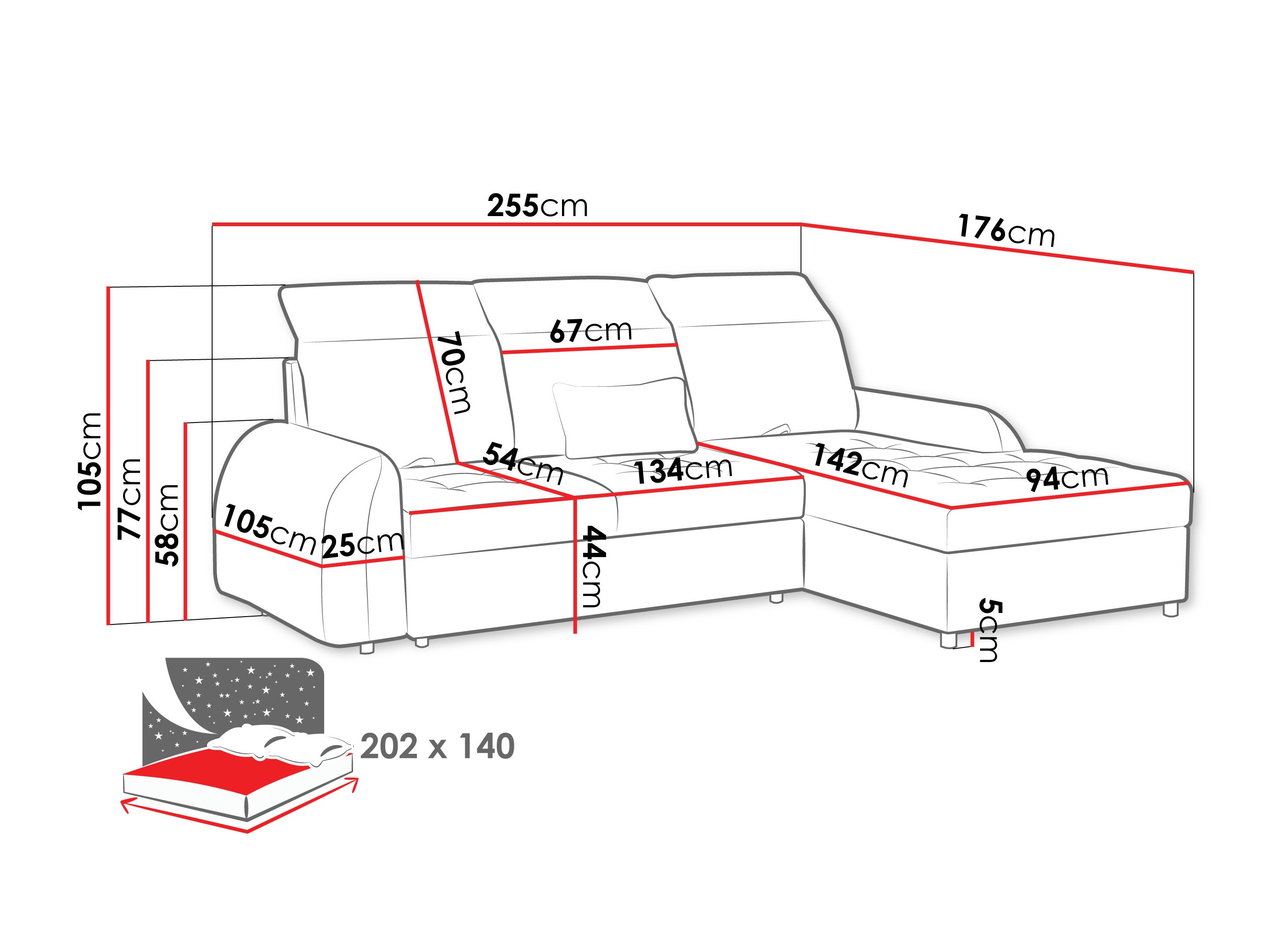 Hjørnesofa Vineland 173 (Lumo 30)