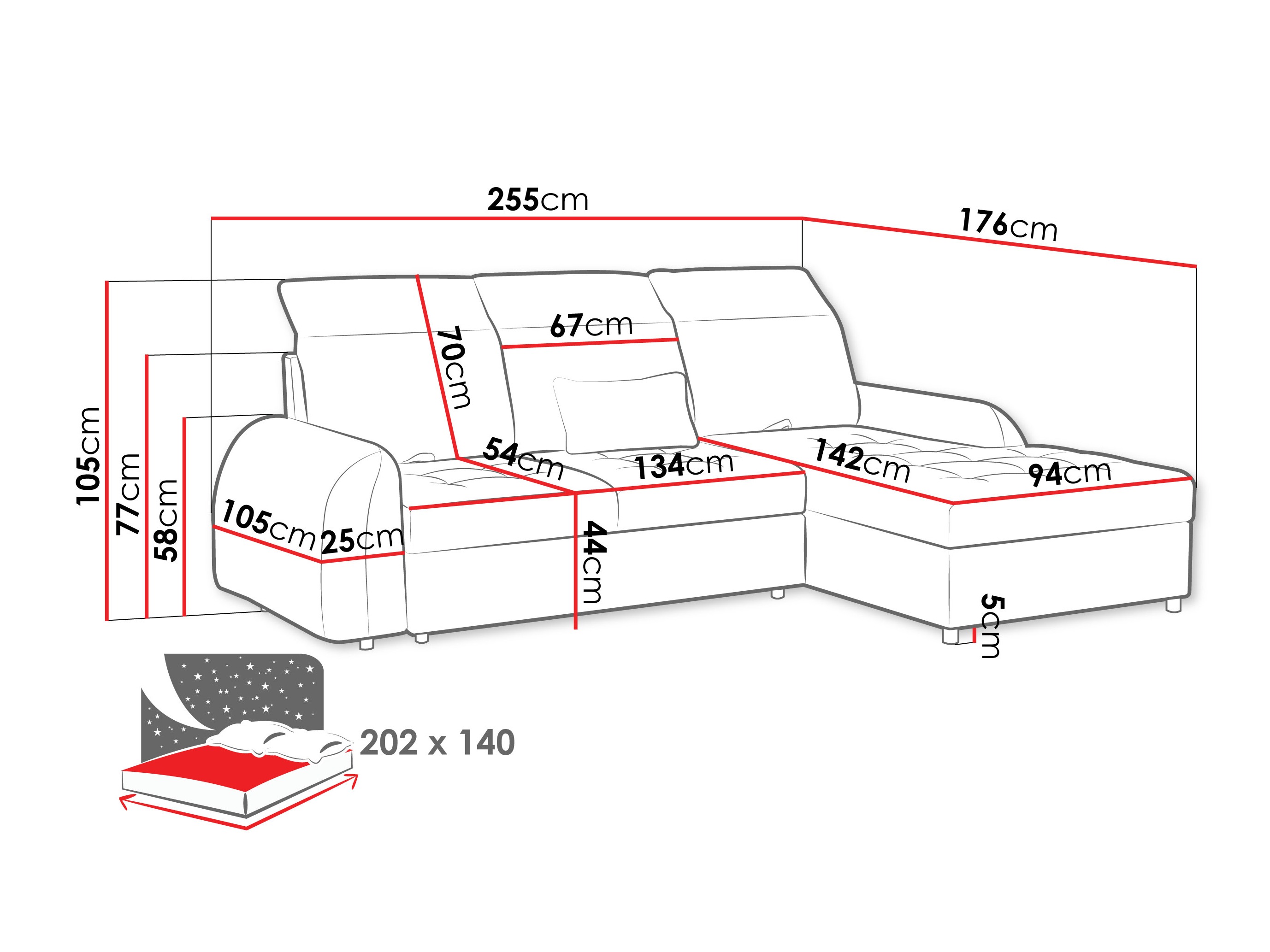 Hjørnesofa Vineland 173 (Lumo 75)